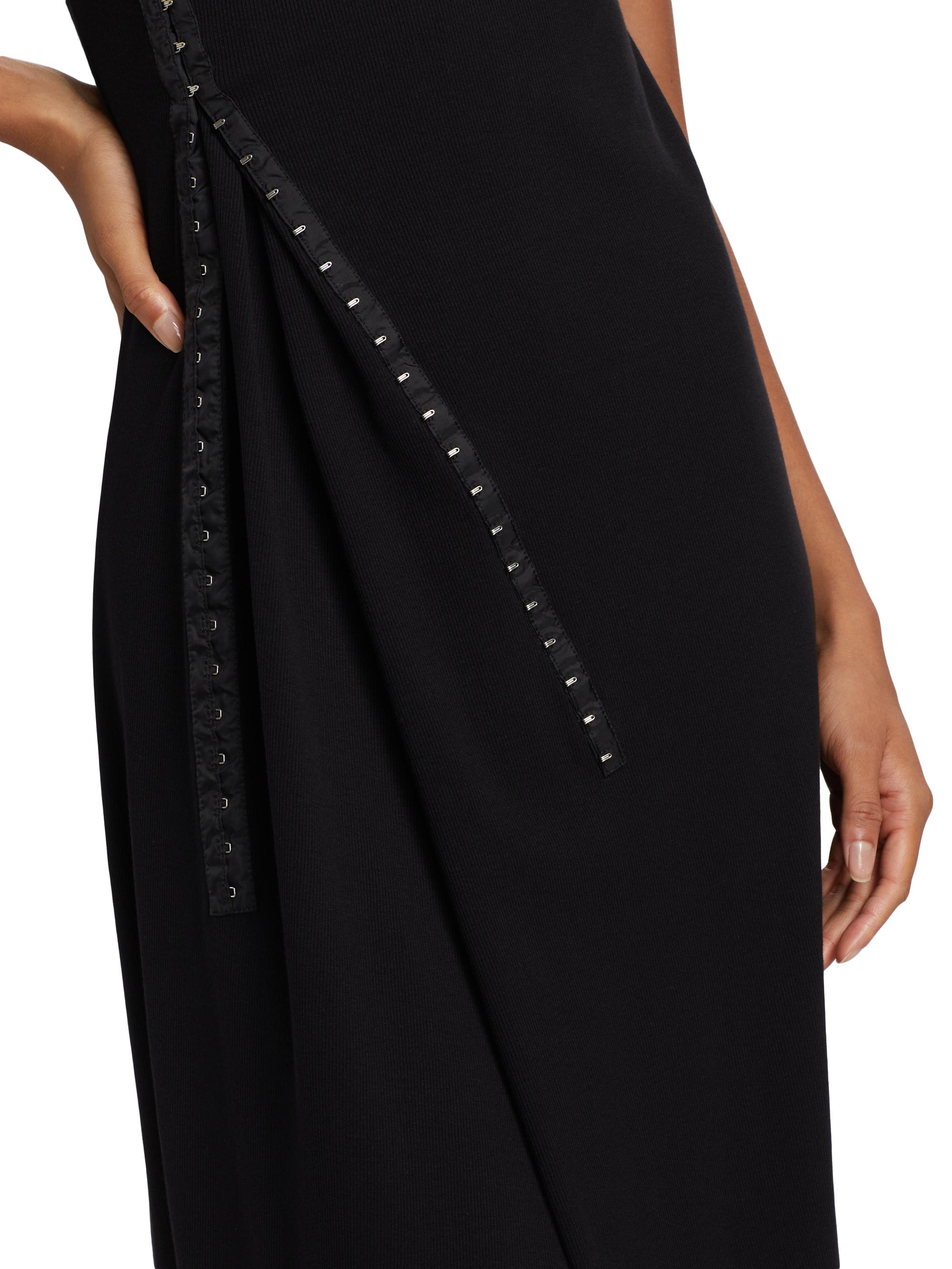 MM6 Maison Margiela Hook-And-Eye Stretch Cotton Midi-Dress | Saks