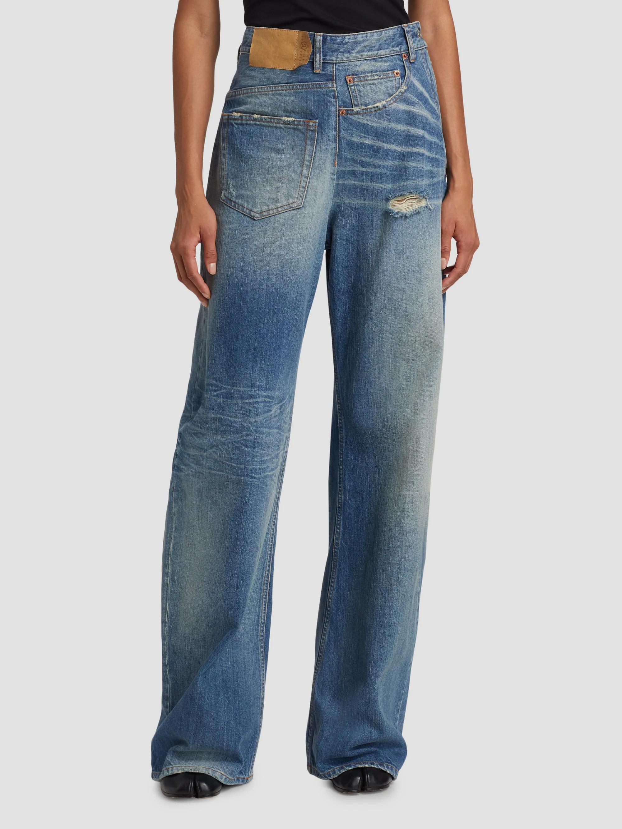 MM6 Maison Margiela Twisted Distressed Straight-Leg Jeans | Saks