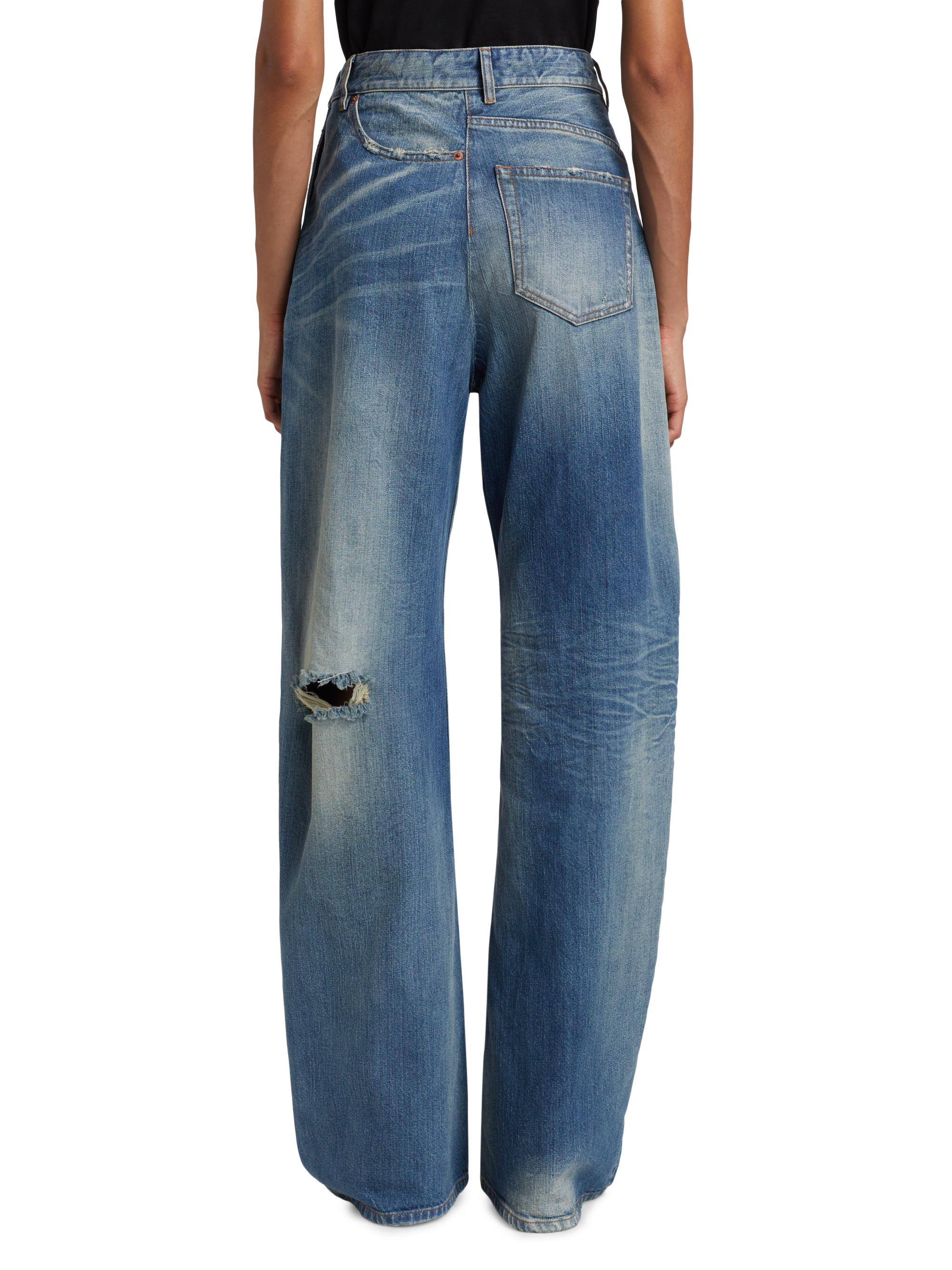 MM6 Maison Margiela Twisted Distressed Straight-Leg Jeans