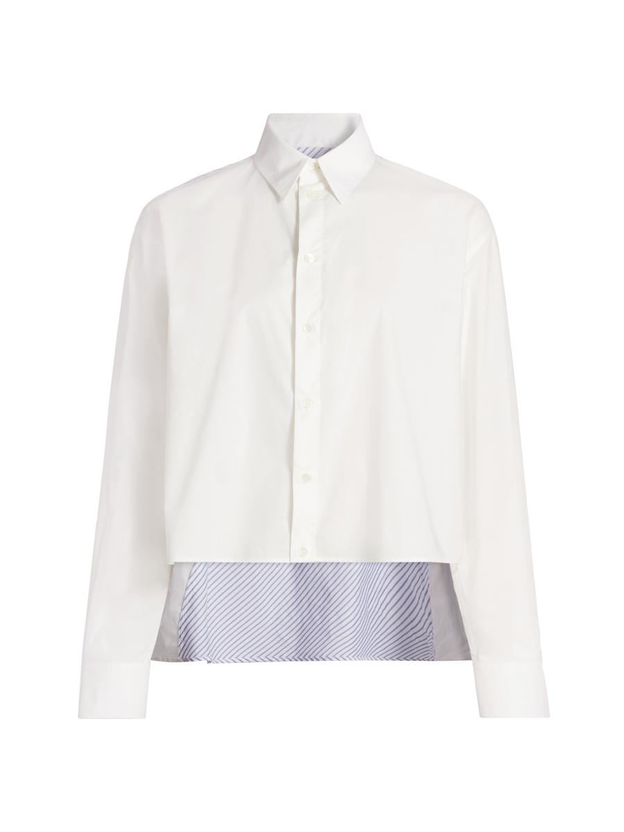 MM6 Maison Margiela Women's Striped Cotton Shirt Green