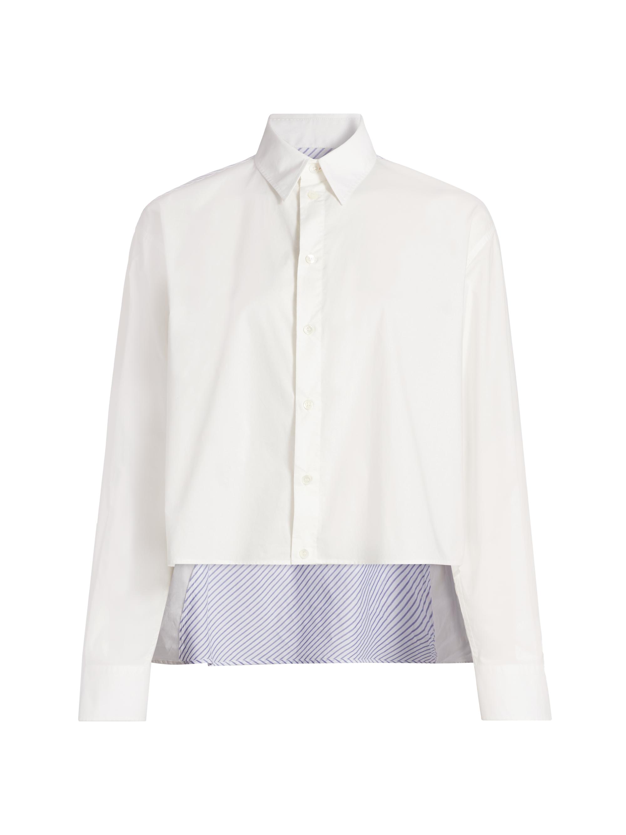 MM6 Maison Margiela Women's Striped Cotton Button-Front Shirt - Off White