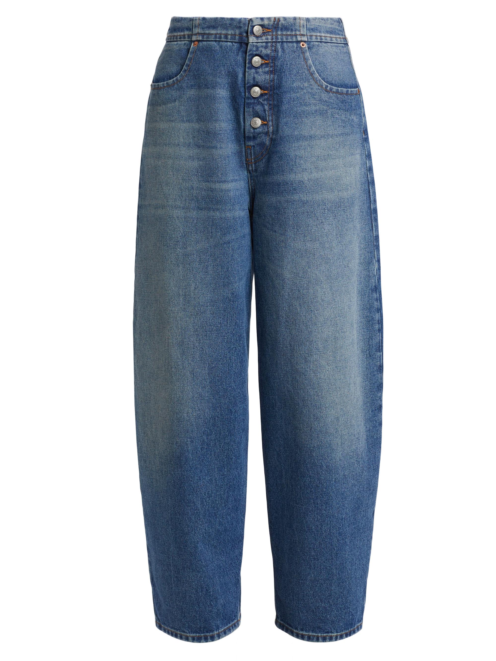 Maison Margiela Distressed Slit Mid-Rise Baggy Jeans | Saks Fifth