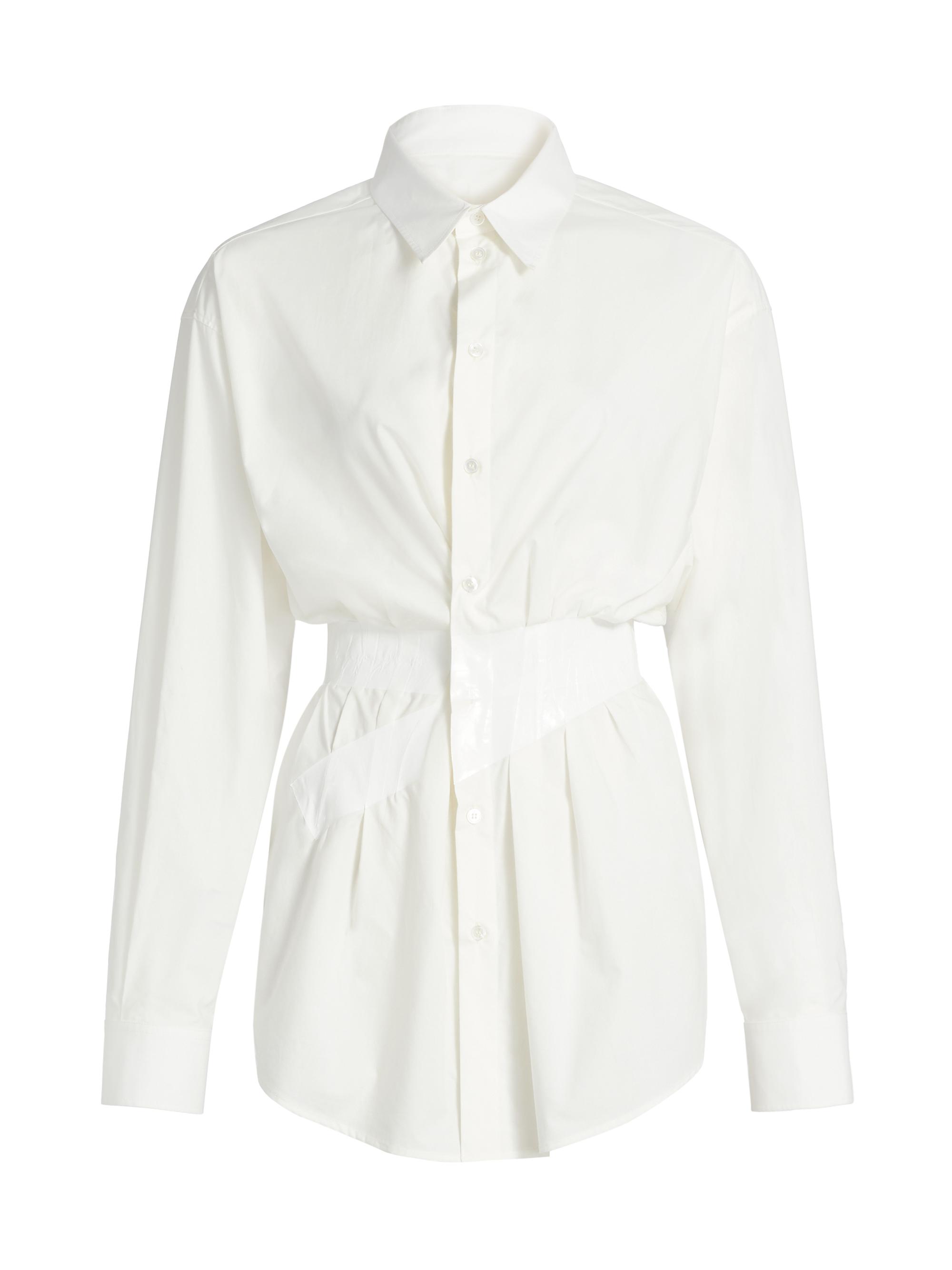 MM6 Maison Margiela Women's Taped Cotton Button-Front Shirt - Off White