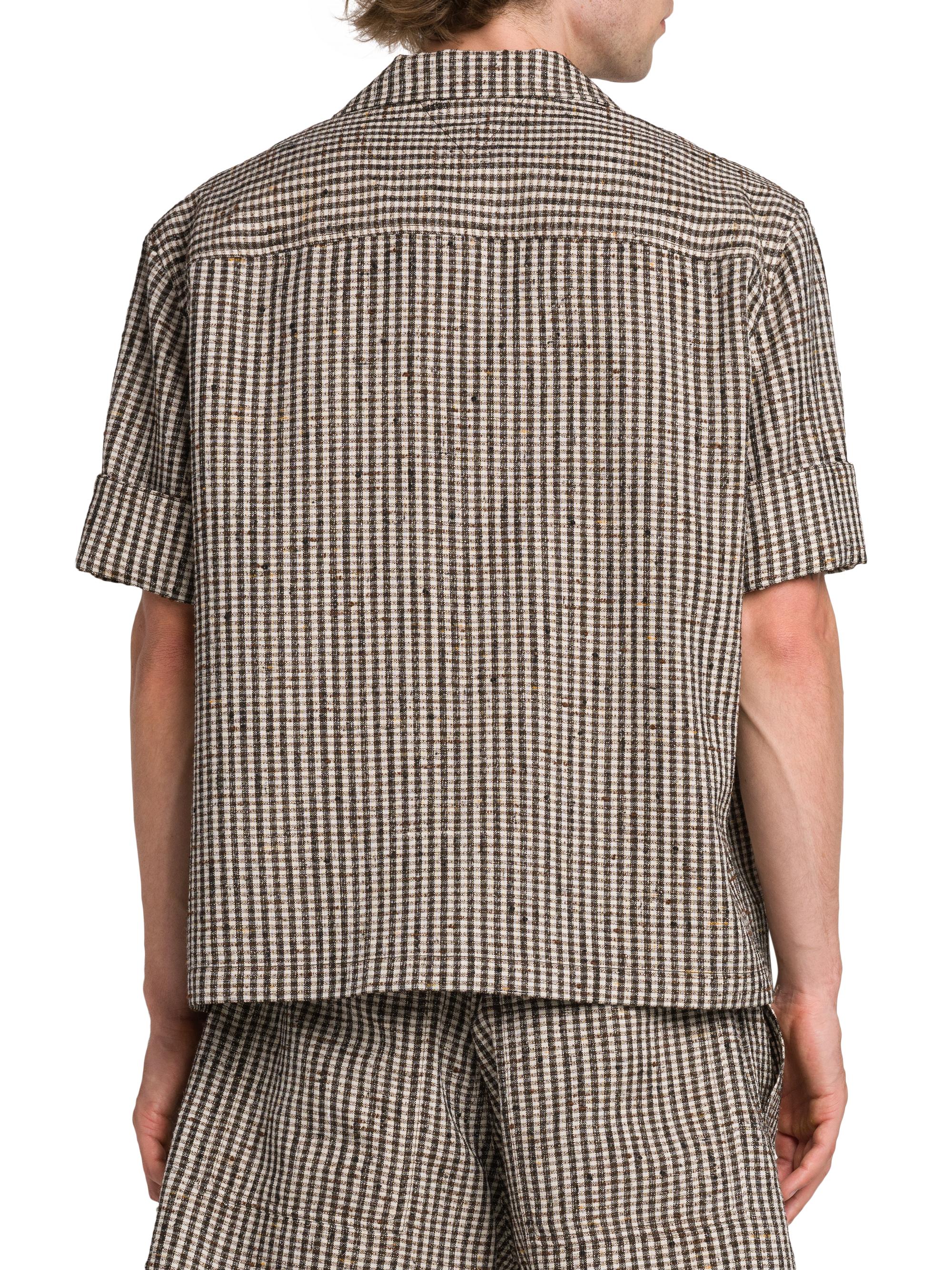 Bottega Veneta Knotted Viscose Mini Check Shirt | Saks Fifth Avenue