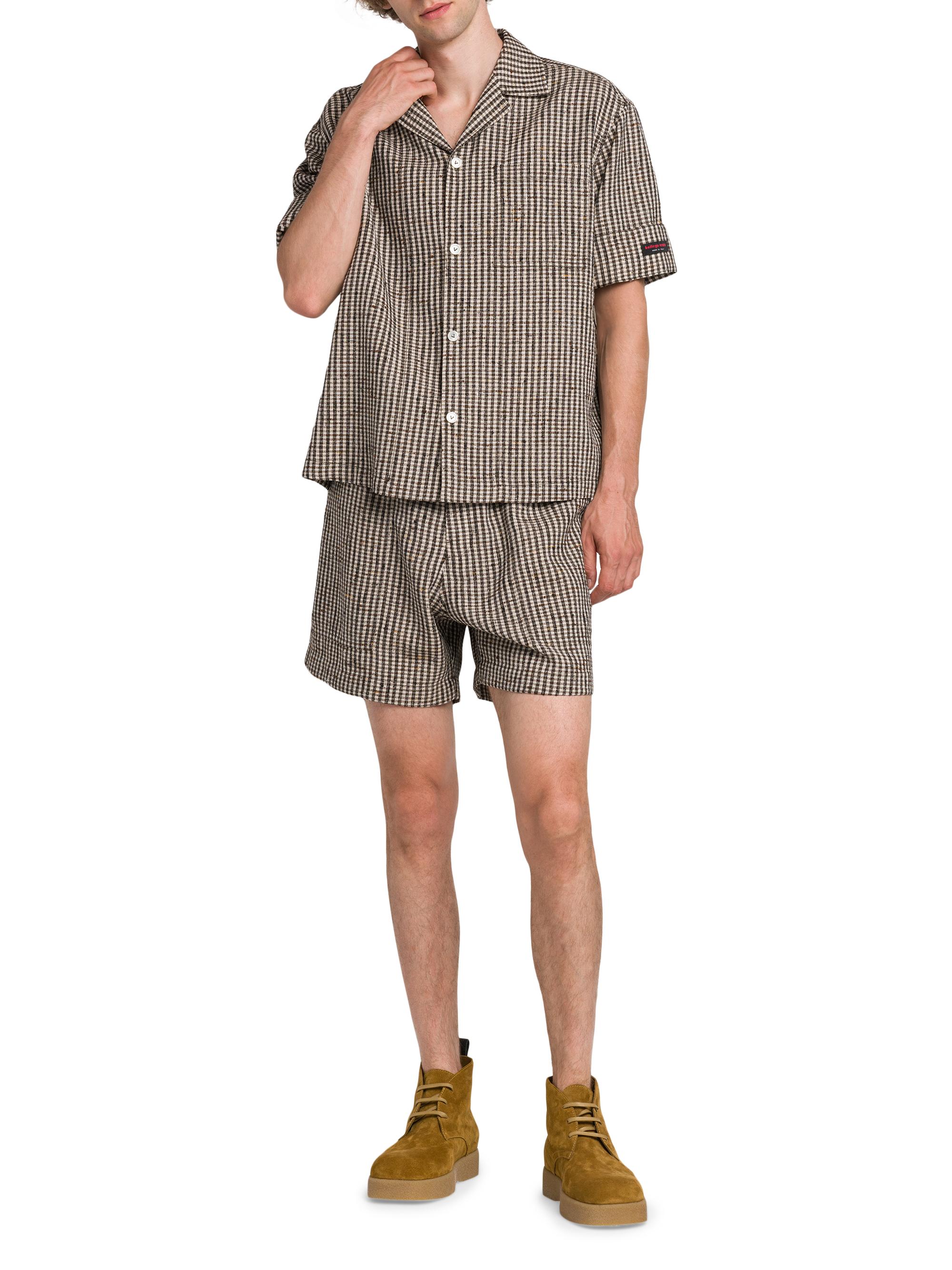 Bottega Veneta Knotted Viscose Mini Check Shirt | Saks Fifth Avenue