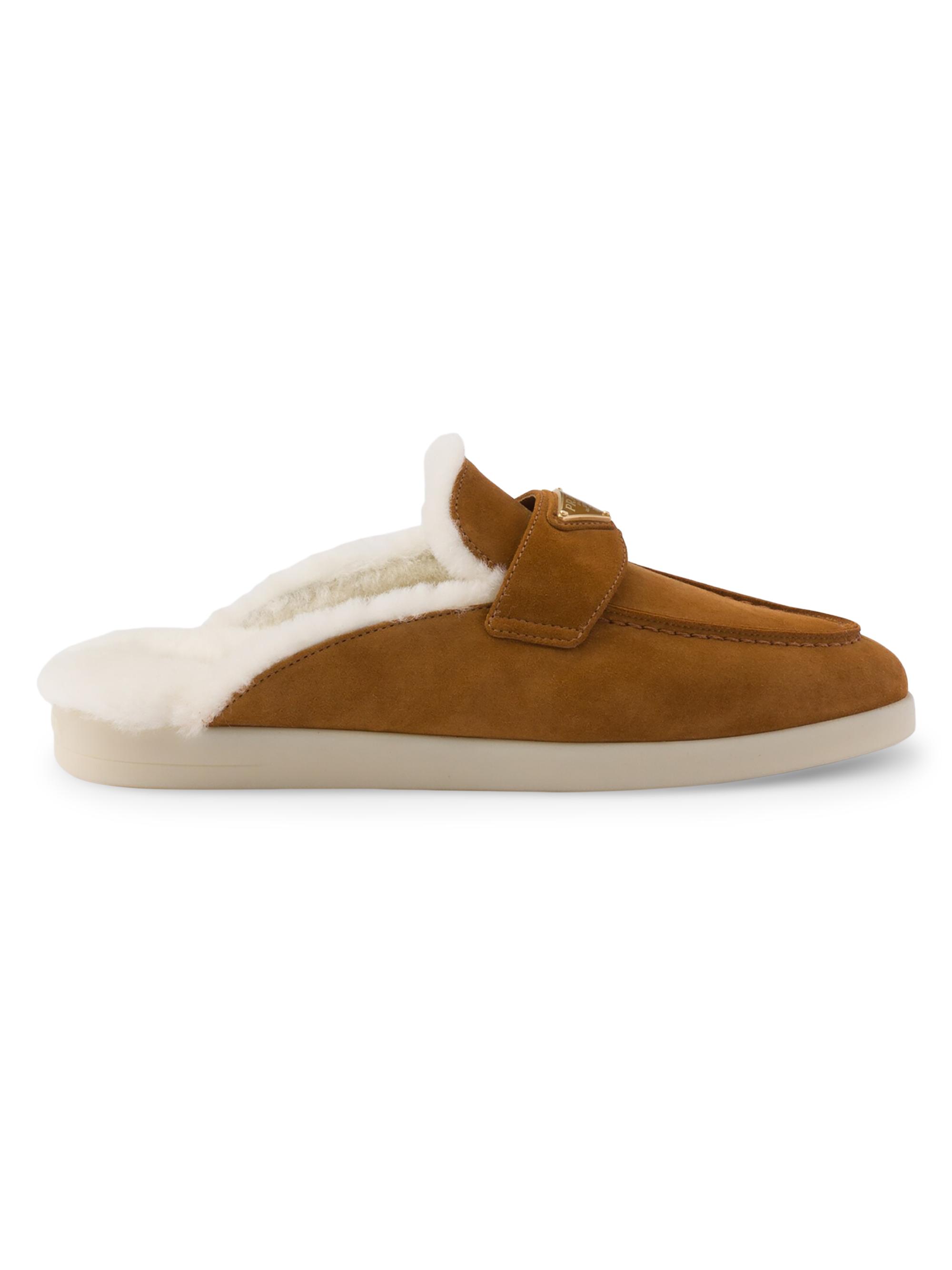 Prada Suede and Shearling Mules | Saks Fifth Avenue