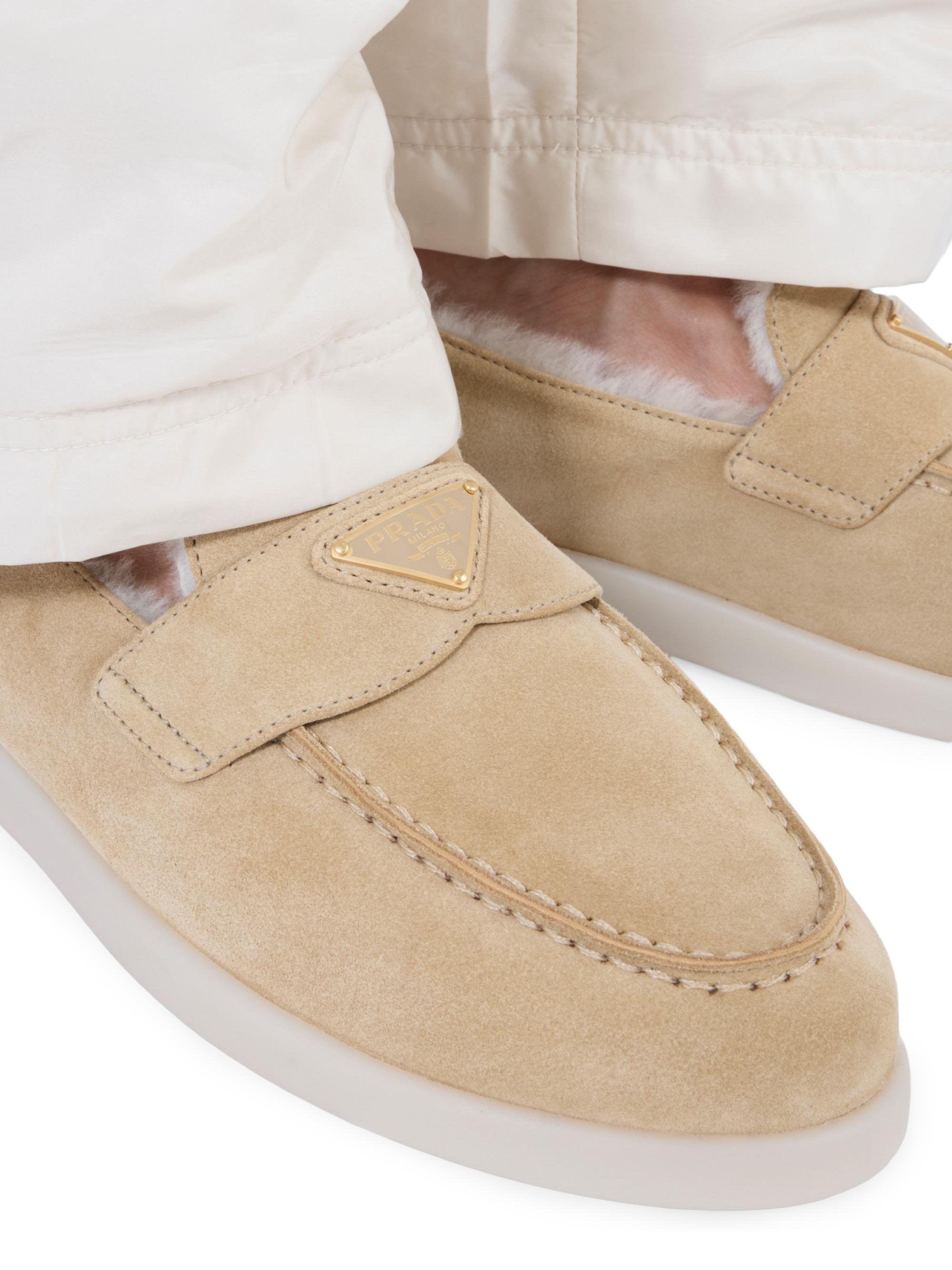 PRADA ベージュ ローファー・ヒール 約8cm PRADA ベージュ ローファー・ヒール 約8cm