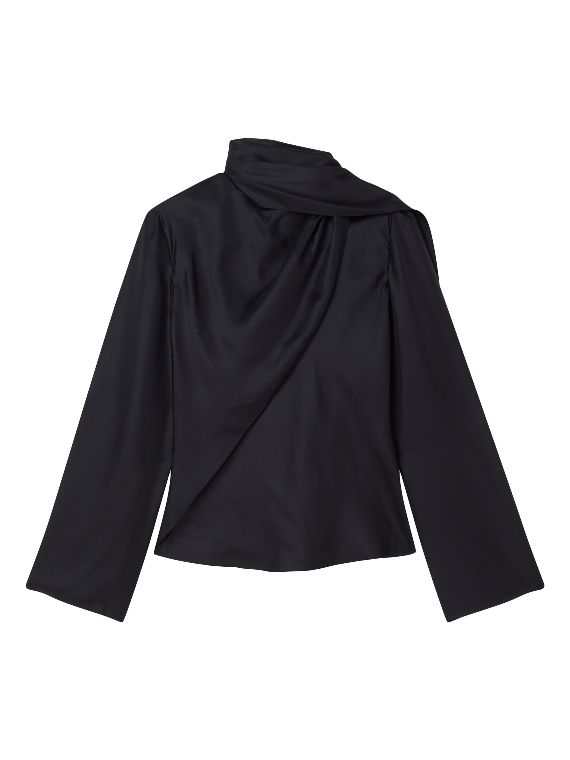 Róhe Women's Silk Foulard Twisted Scarf Top - Black
