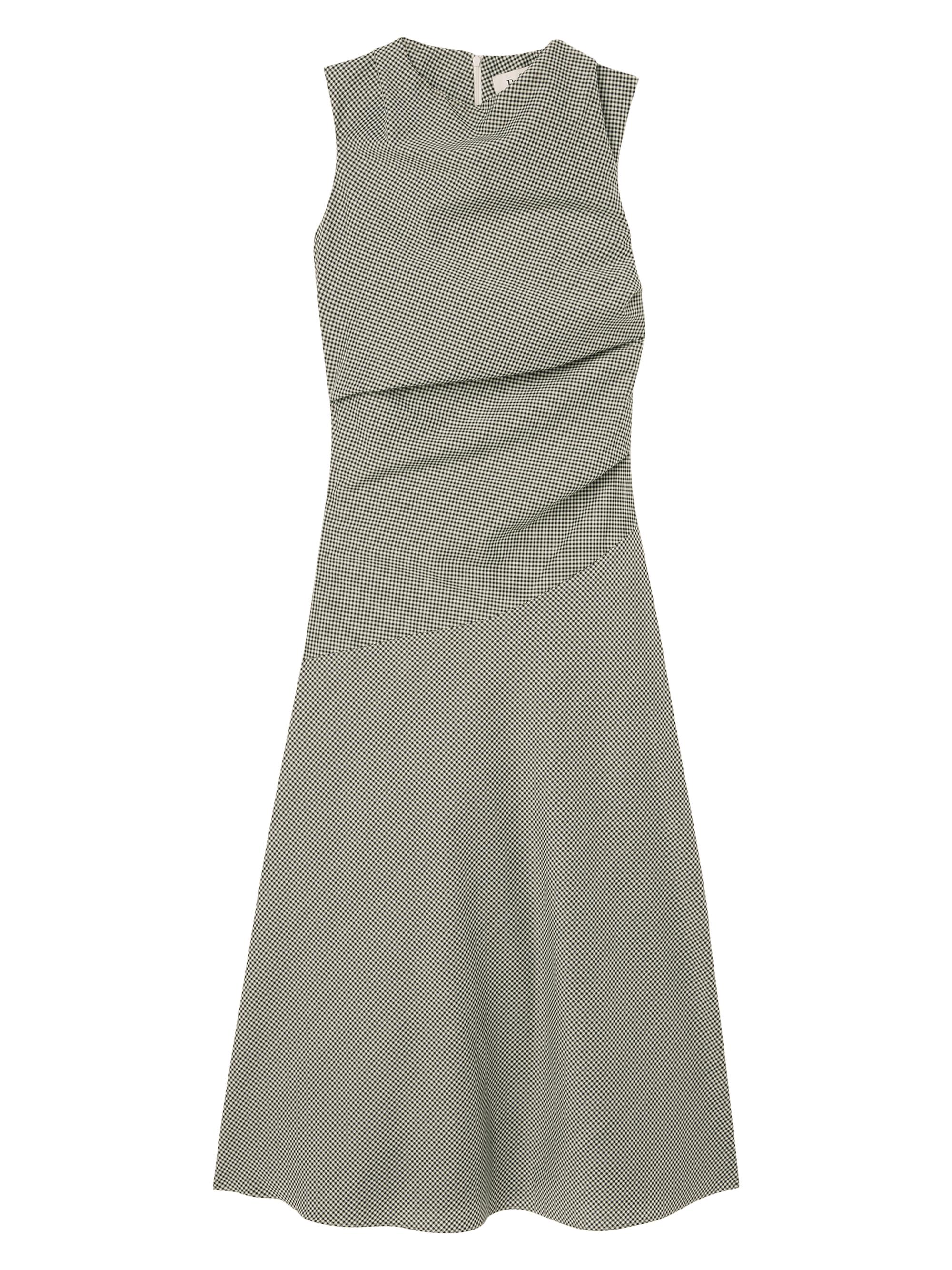 Róhe Women's Checked Wool-Blend Cowlneck Maxi Dress - Cream Black Small Check