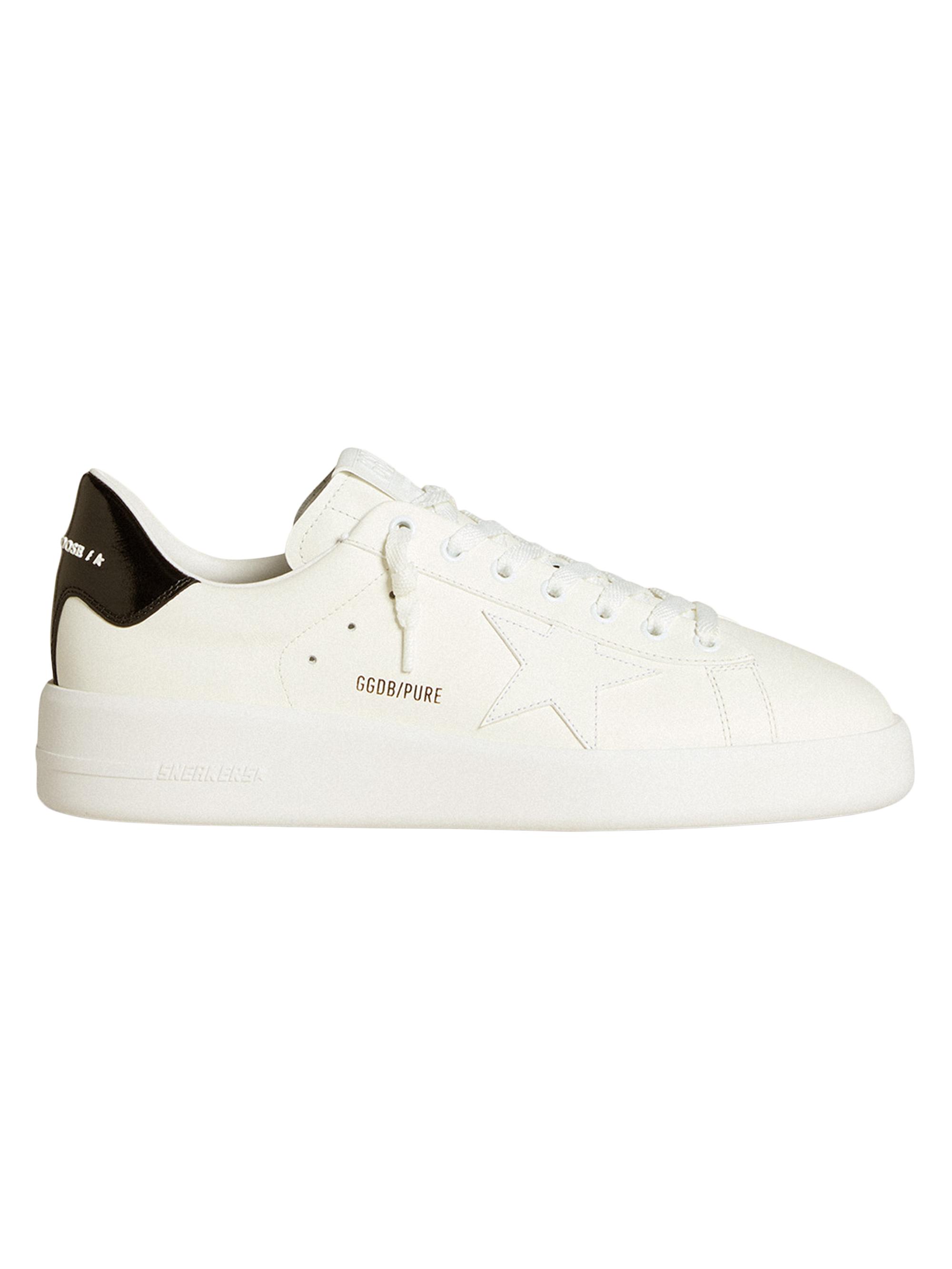 Golden Goose Men's Pure Leather Low-Top Sneakers - Optic White Black