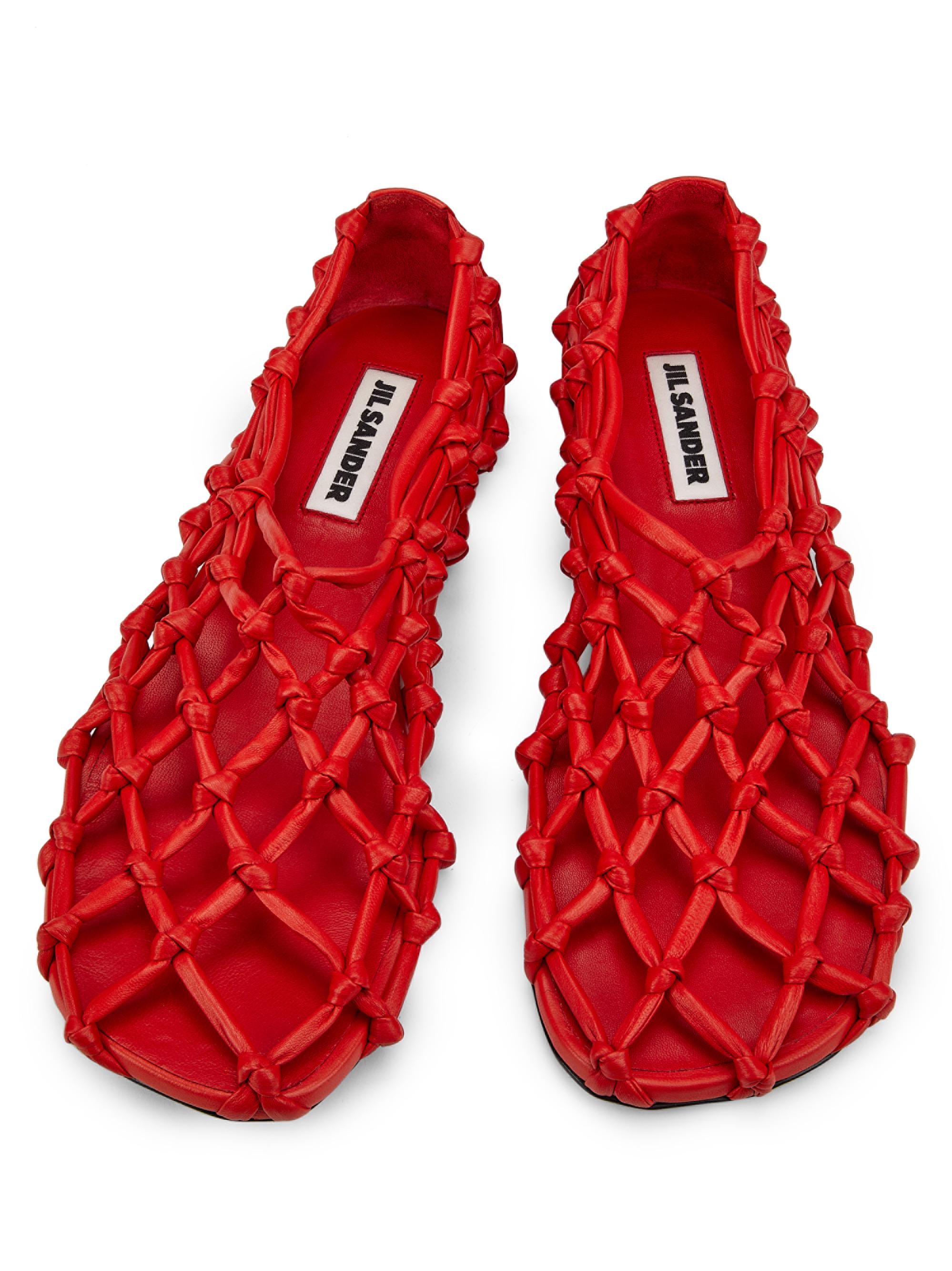 JIL SANDER 編み込み　バレリーナ Jil Sander Knotted Leather Ballerina Flats | Saks Fifth Avenue