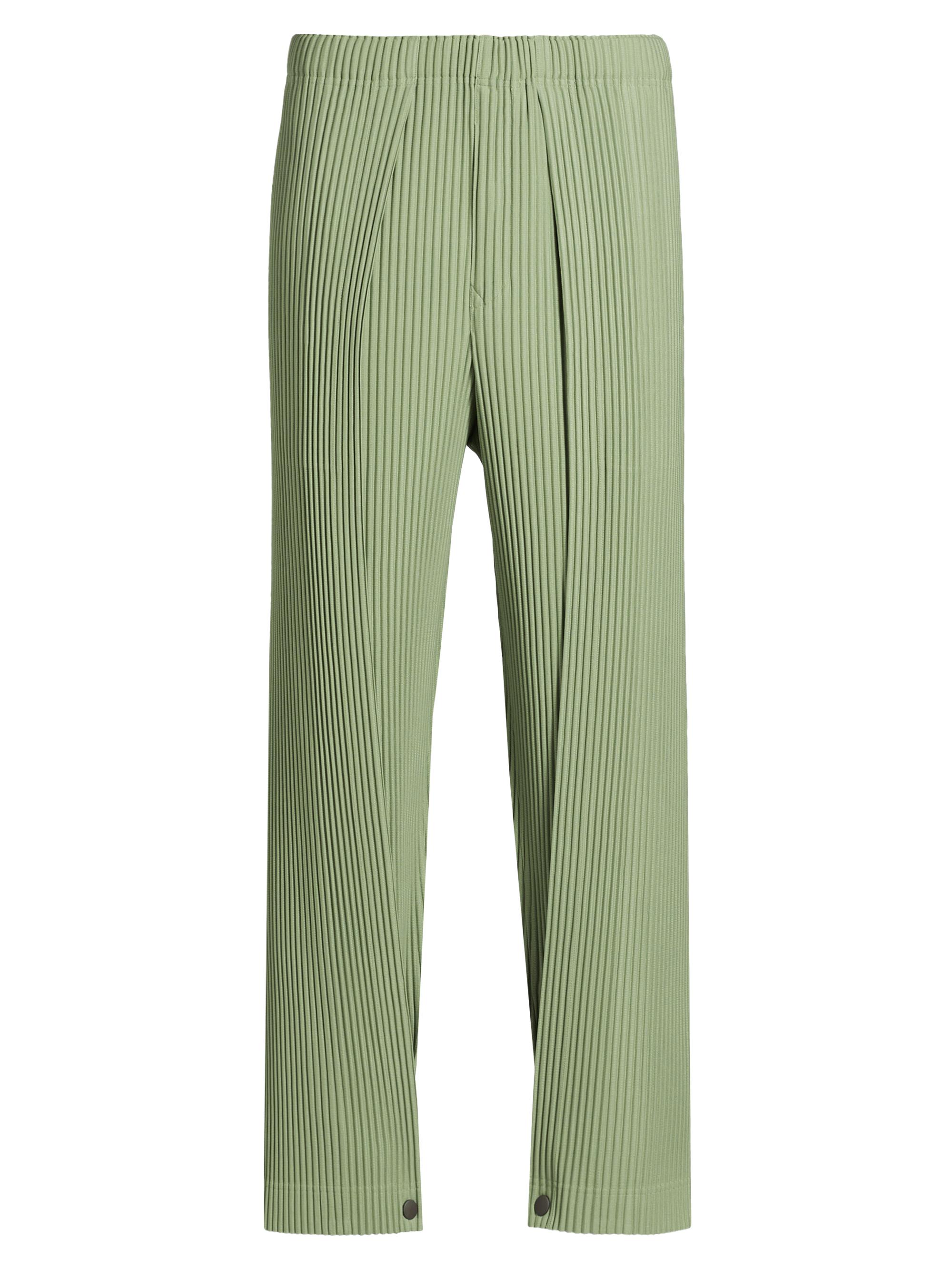 Homme Plissé Issey Miyake Men's Snap-Cuff Pleats Pants - Pistachio Green