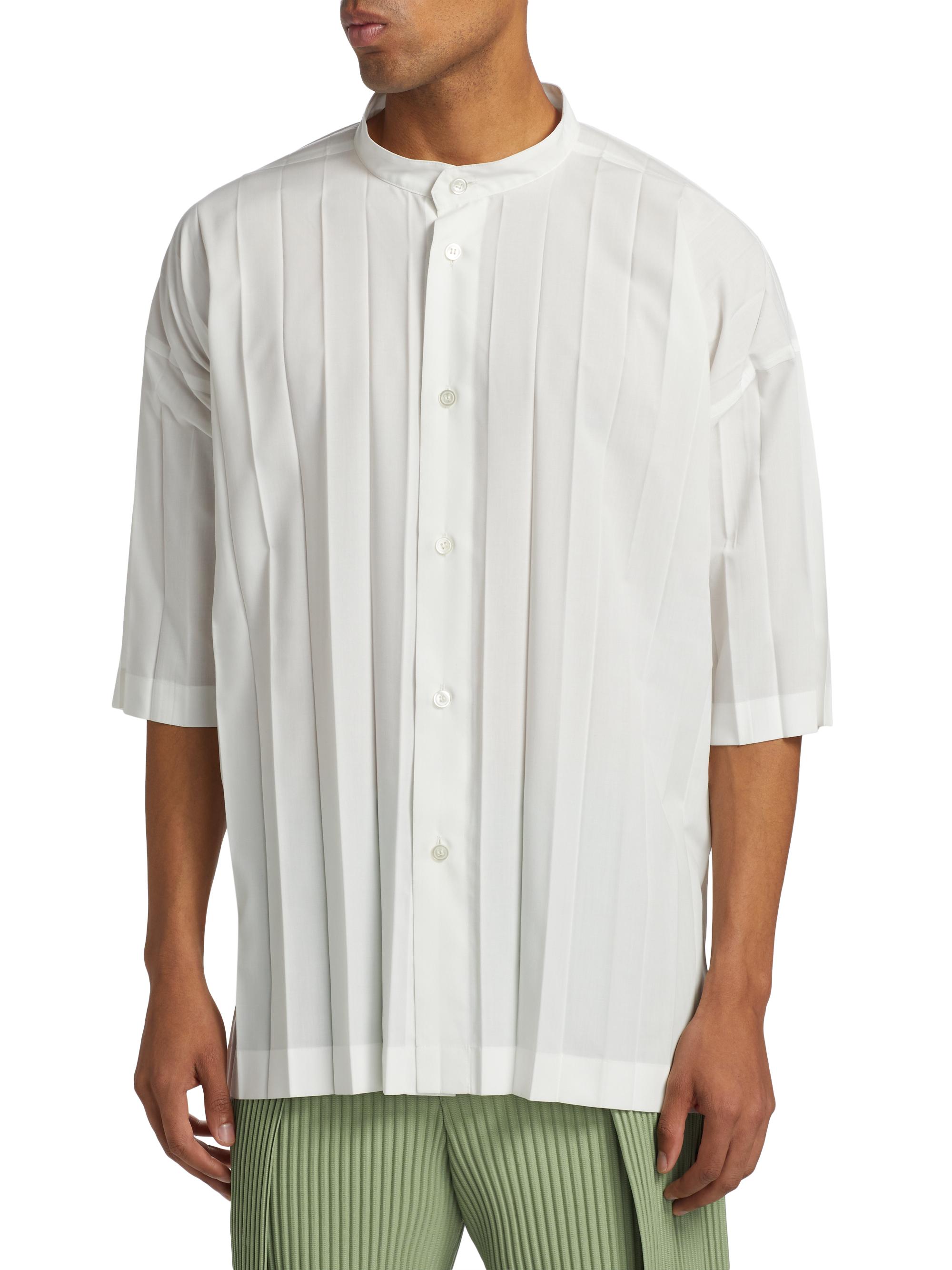 Homme Plissé Issey Miyake Edge Pleated Short-Sleeve Shirt | Saks