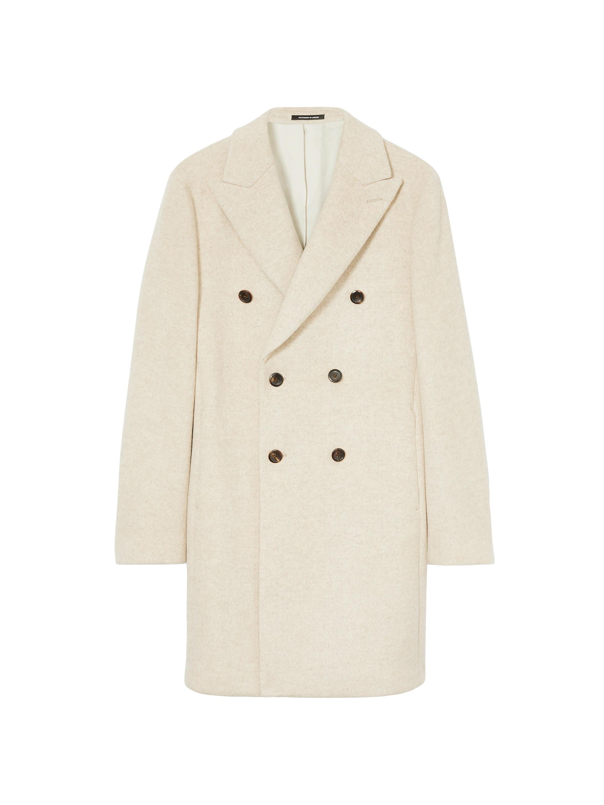 Reiss Men's Timpano Wool-Blend Double-Breasted Coat - Oatmeal