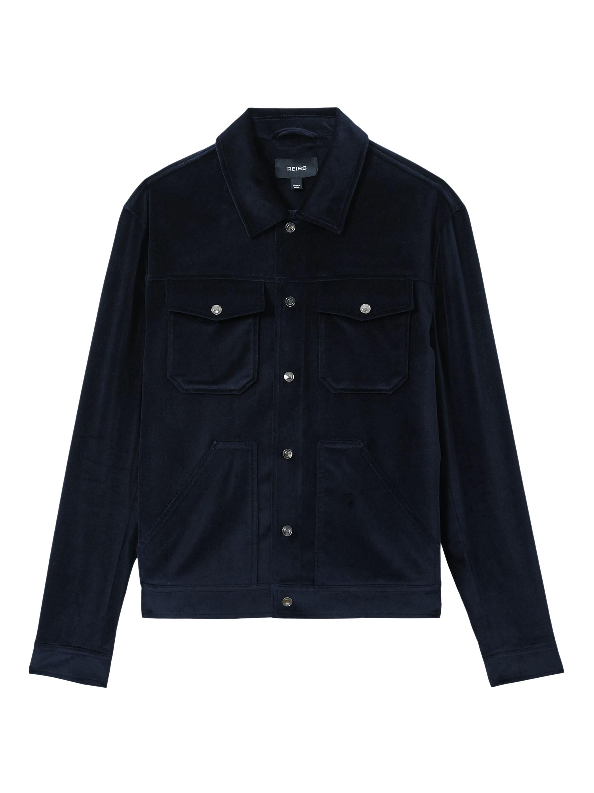 Reiss Men's Weir Velvet Jacket - Navy