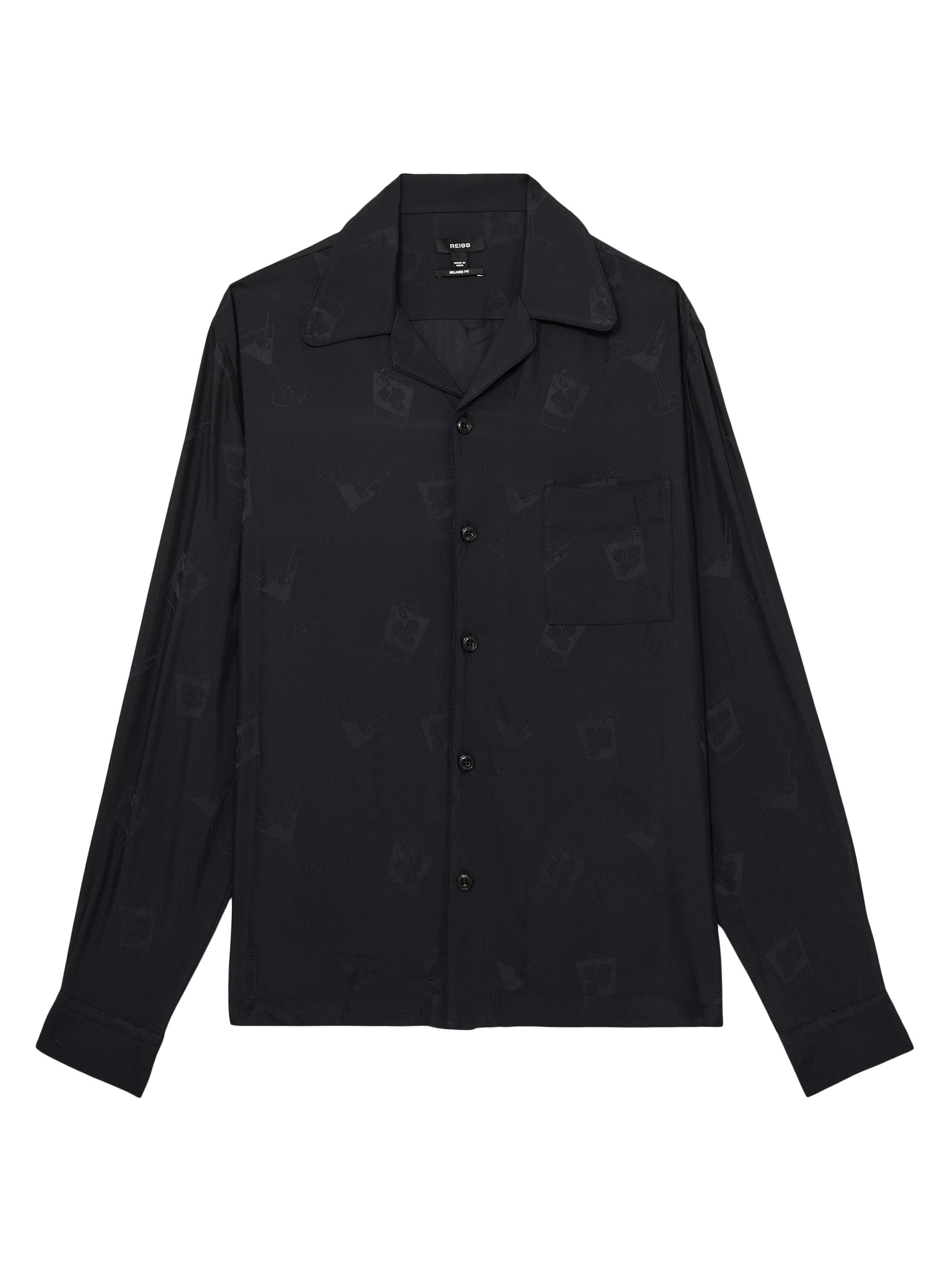 Reiss Men's Aperitif Button-Front Shirt - Navy