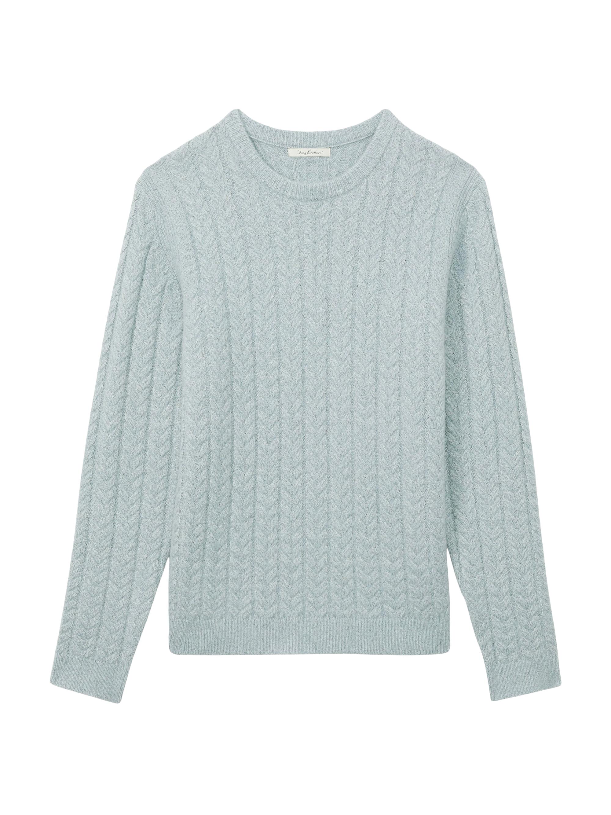 Reiss Men's Minsk Cable-Knit Crewneck Sweater - Soft Blue