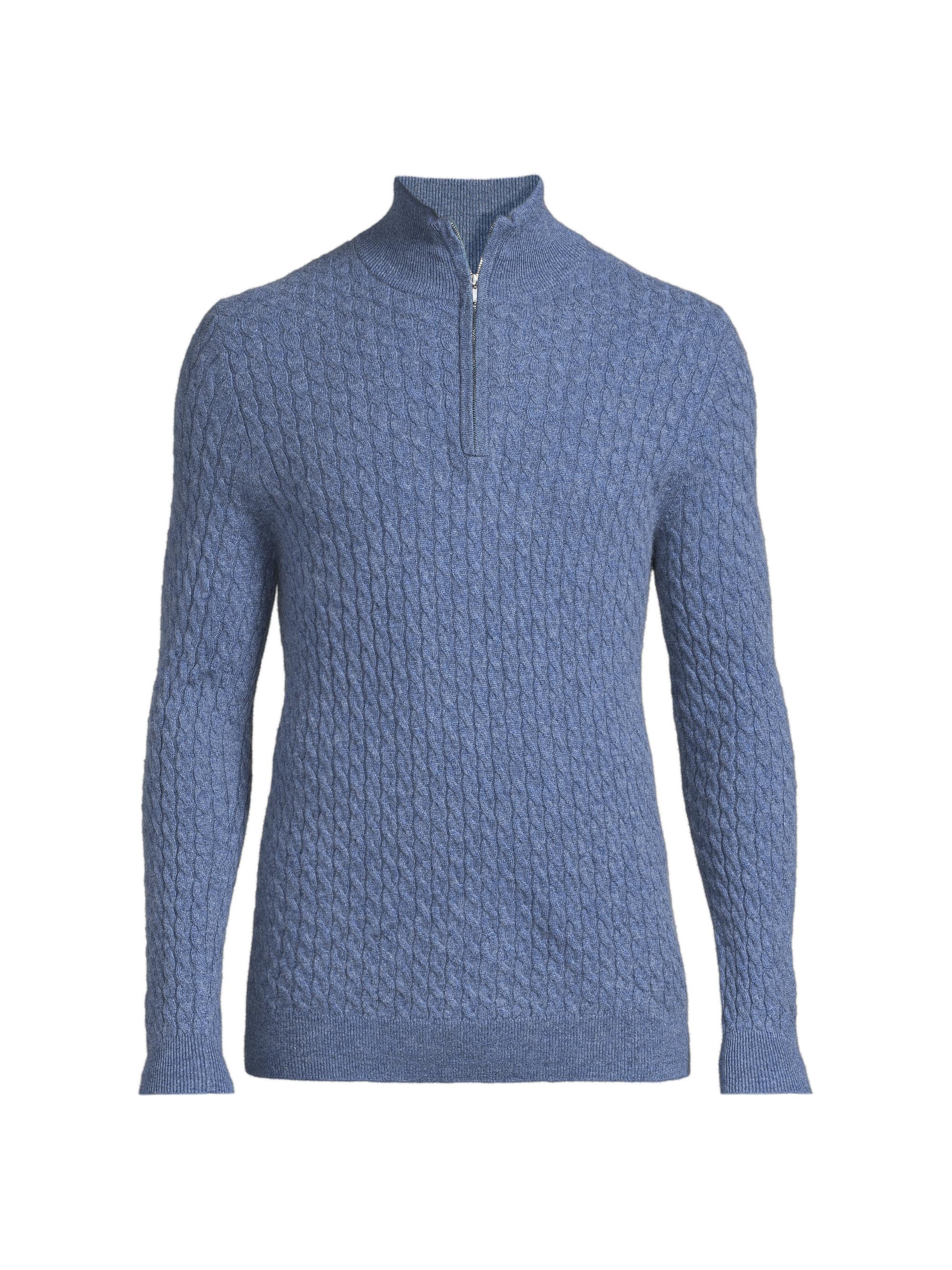 Reiss Men's Richmond Cashmere Zip Sweater - Oatmeal Melange