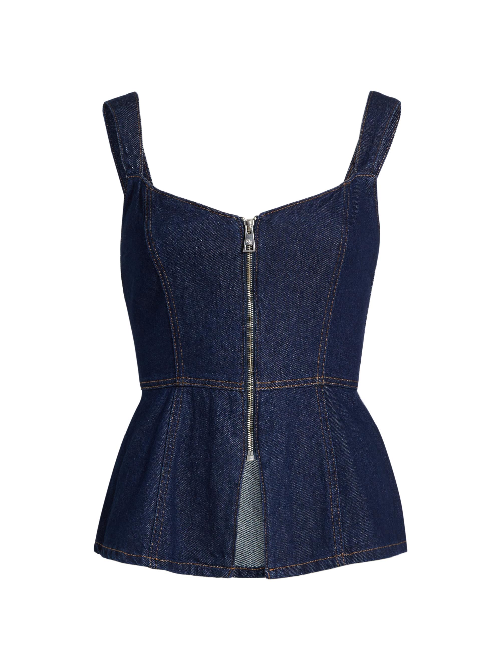 Reformation Women's Zeta Denim Cinched Top - Grenada