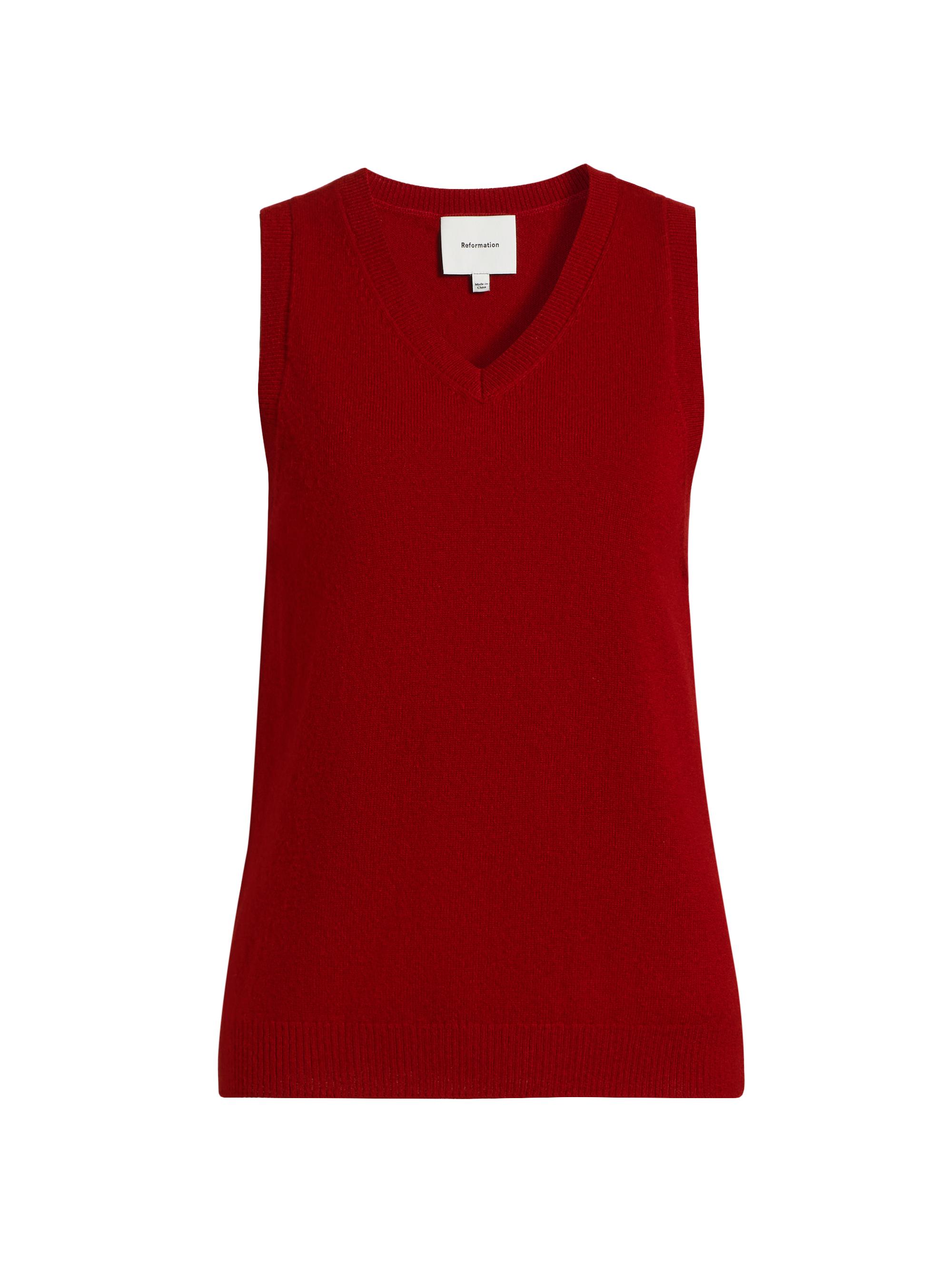 Reformation Women's Reese Cashmere Tank - Crimson