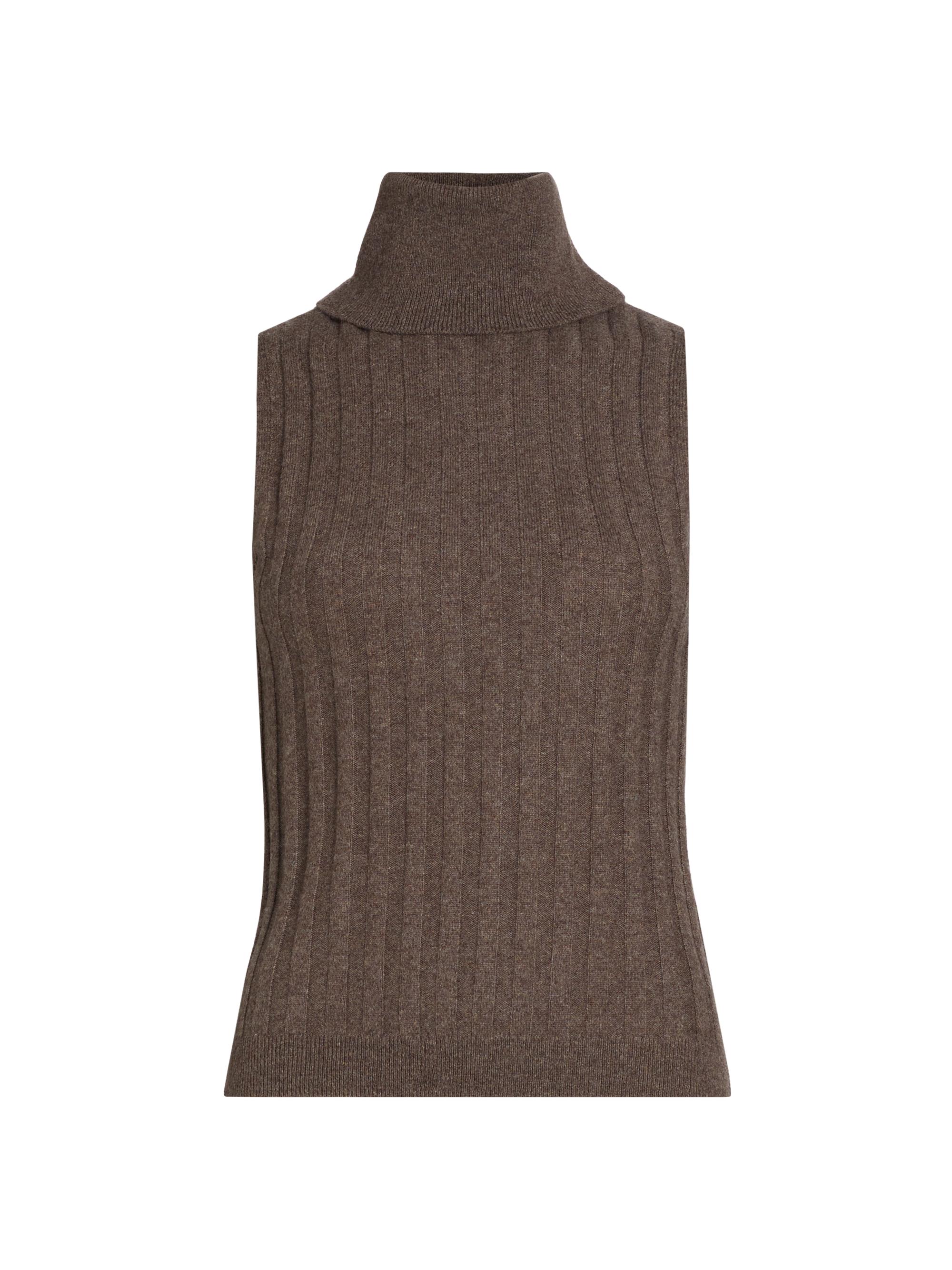 Reformation Women's Rowyn Cashmere Turtleneck Tank - Walnut
