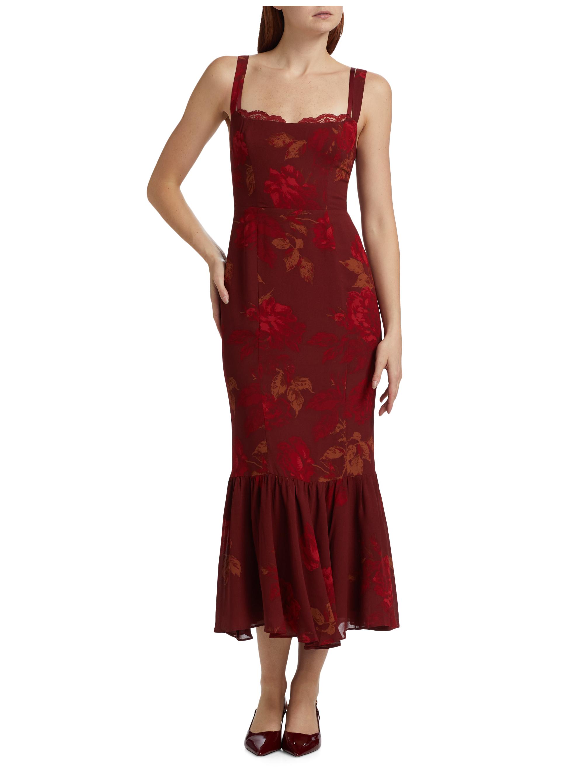 Irisa Floral Flounce Cocktail Dress