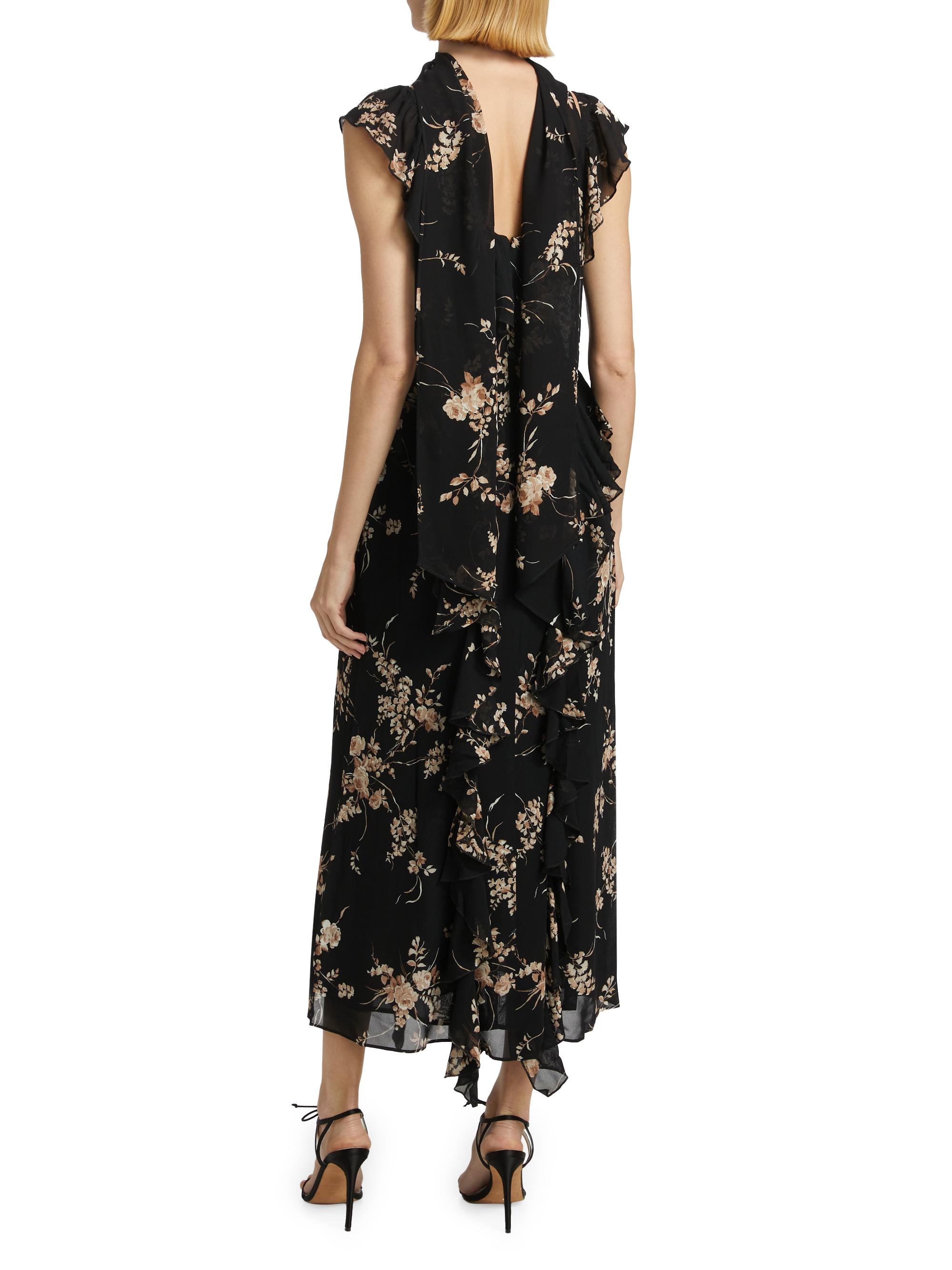 Reformation Silvana Floral Georgette Dress | Saks Fifth Avenue
