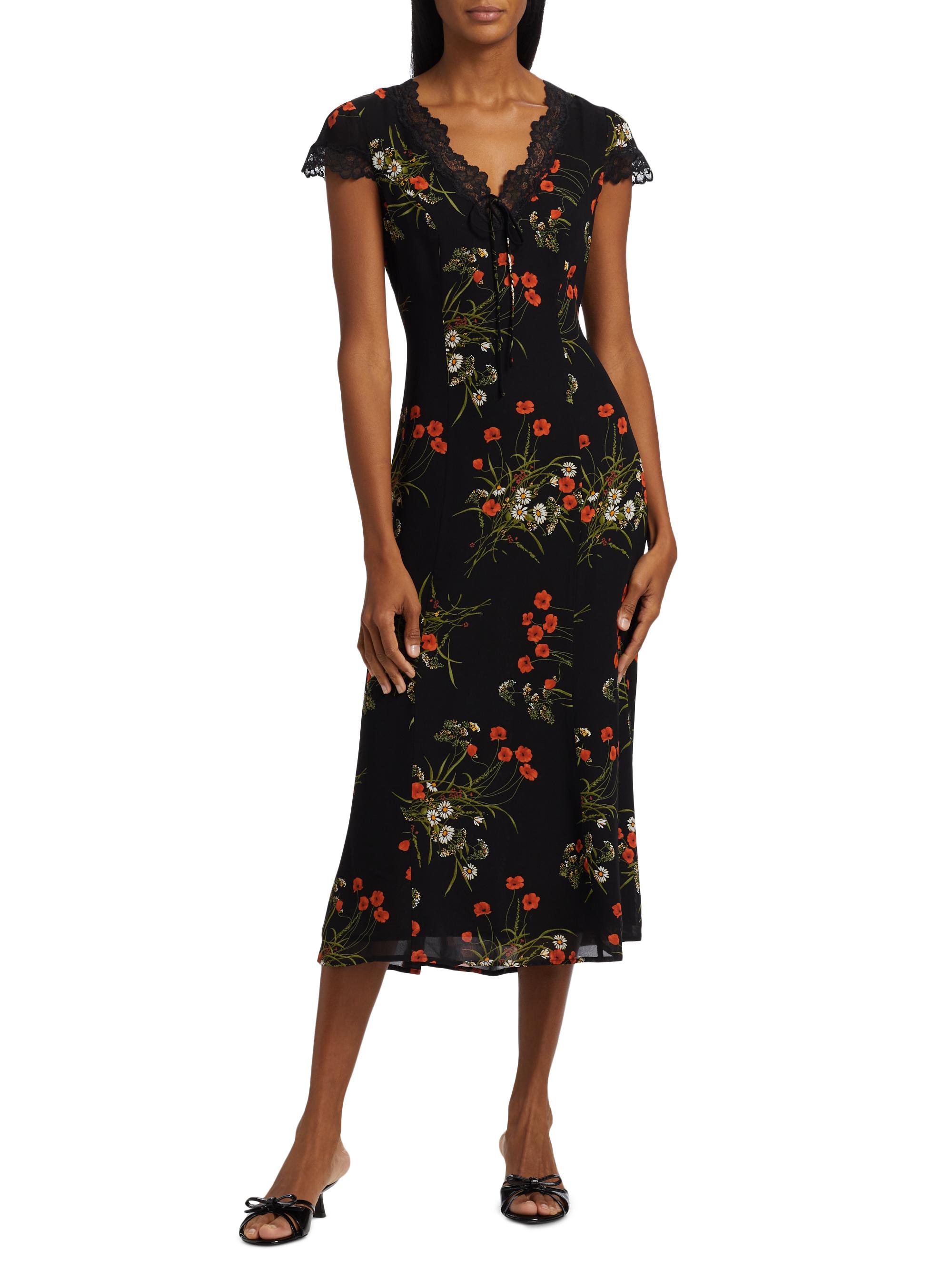 Reformation Tiffie Floral Midi-Dress | Saks Fifth Avenue