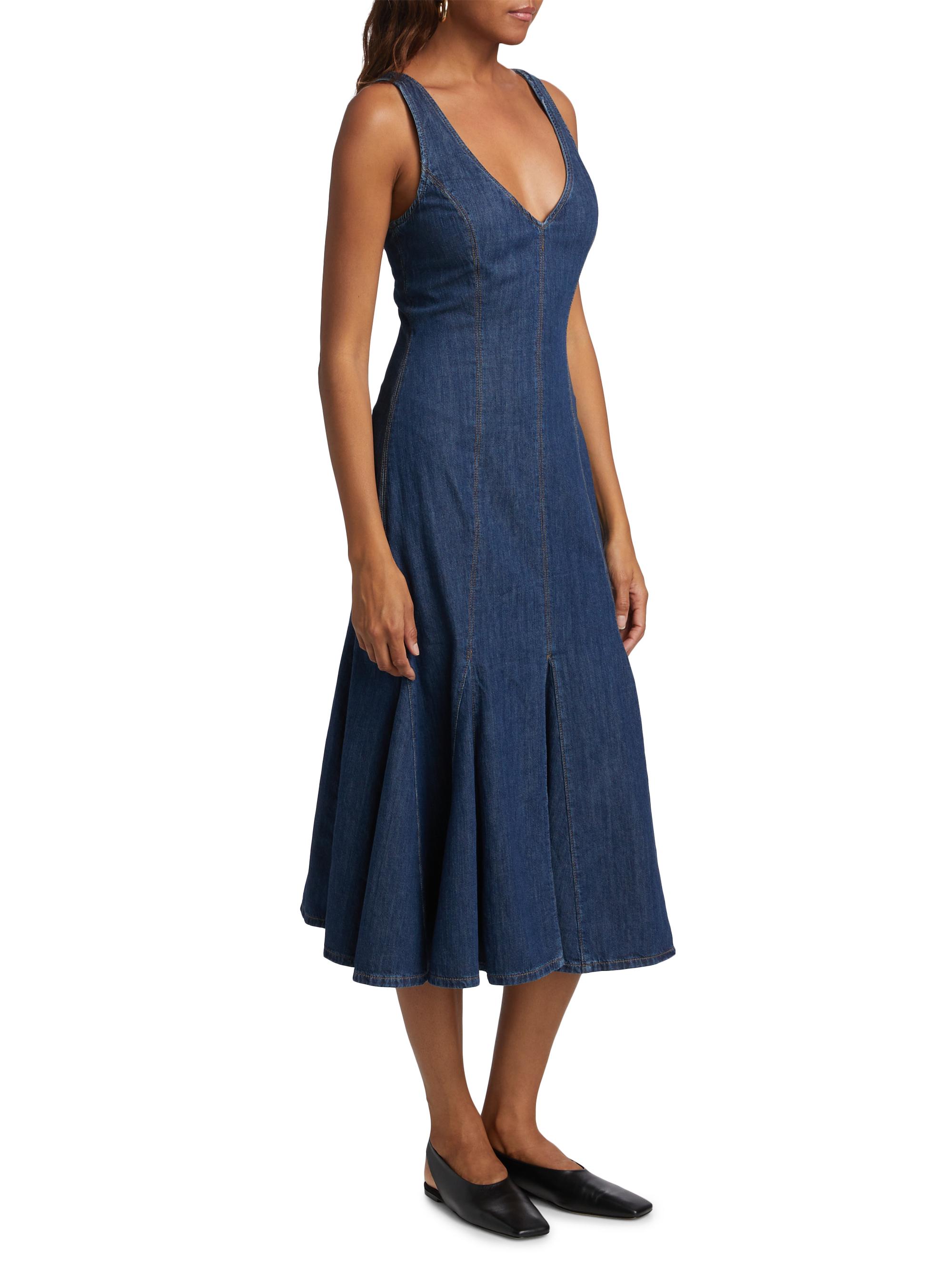 white christmas dresses Rosetta Strappy Denim Maxi Dress Denim / 2XL