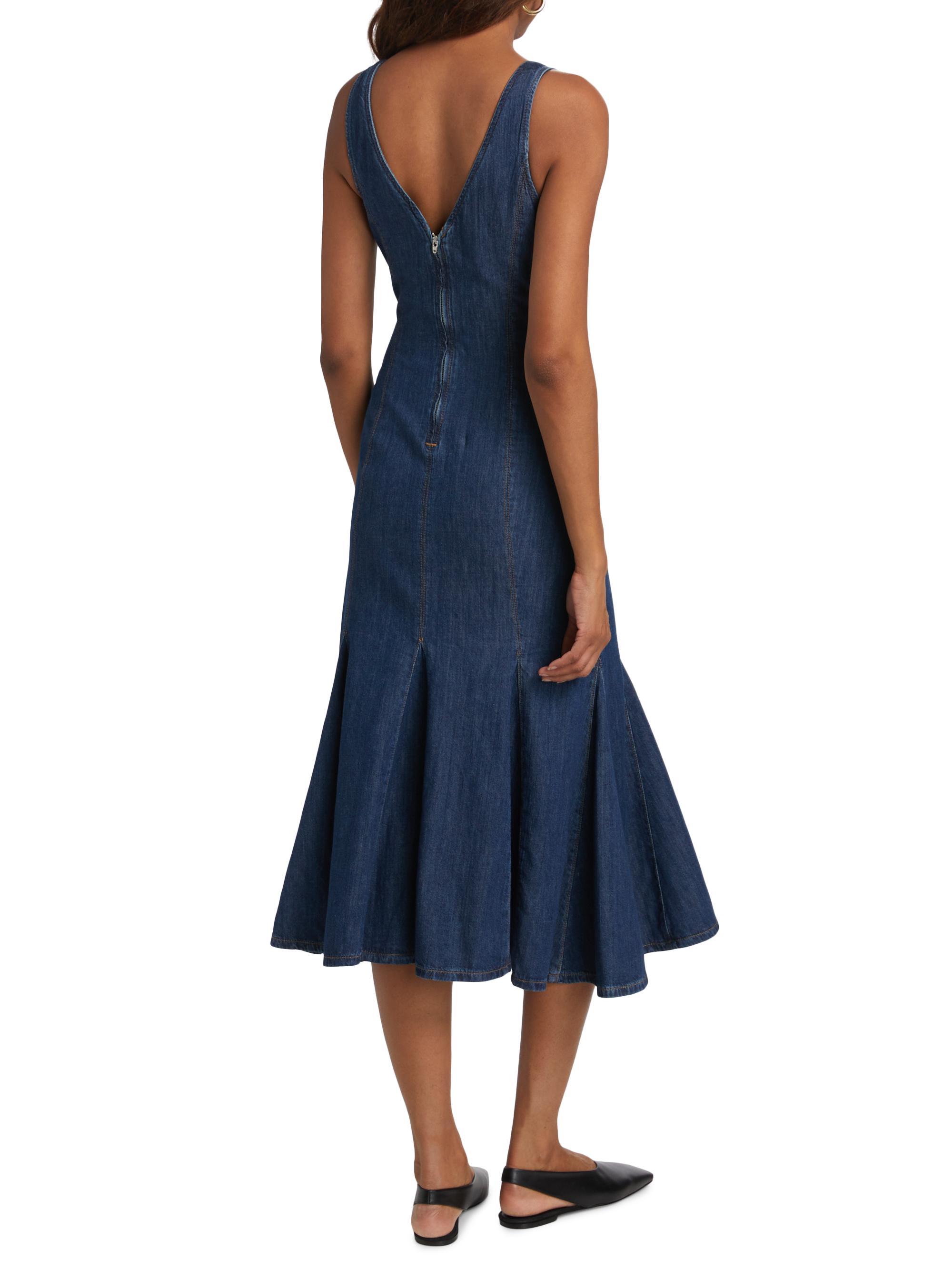 Reformation Serafina Denim Midi-Dress | Saks Fifth Avenue
