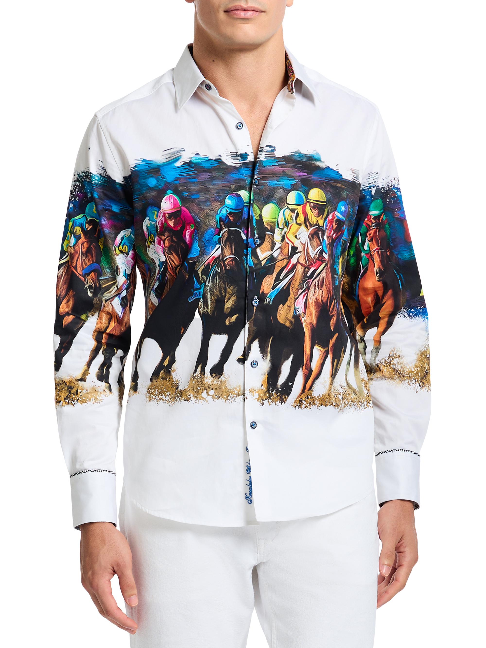 Robert Graham Men's Derby Day Woven Shirt - White