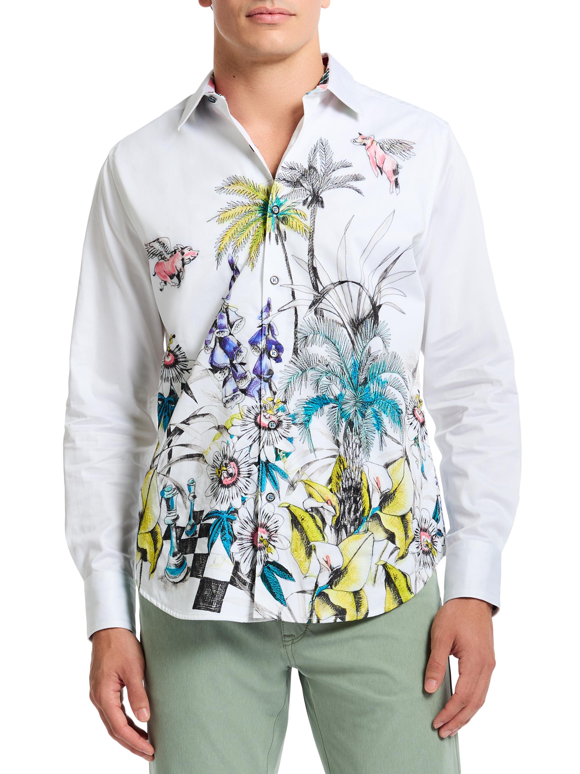 Robert Graham Men's When Pigs Fly Woven Shirt - White