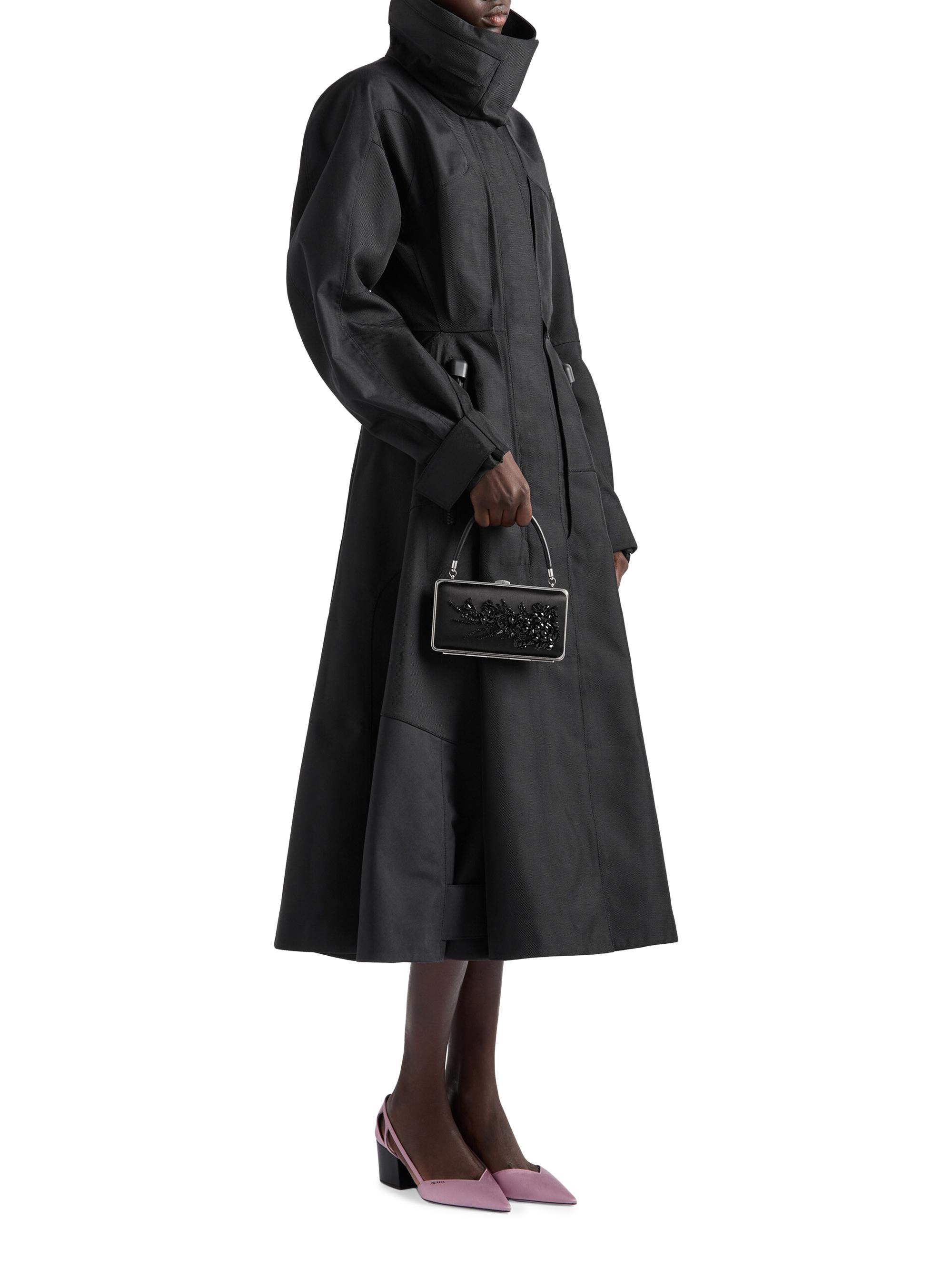 Prada Women's Embroidered Satin Clutch - Black