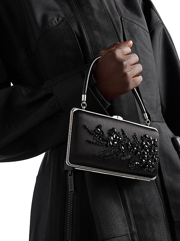 Shop Prada Embroidered Satin Clutch | Saks Fifth Avenue Shop Prada Embroidered Satin Clutch | Saks Fifth Avenue