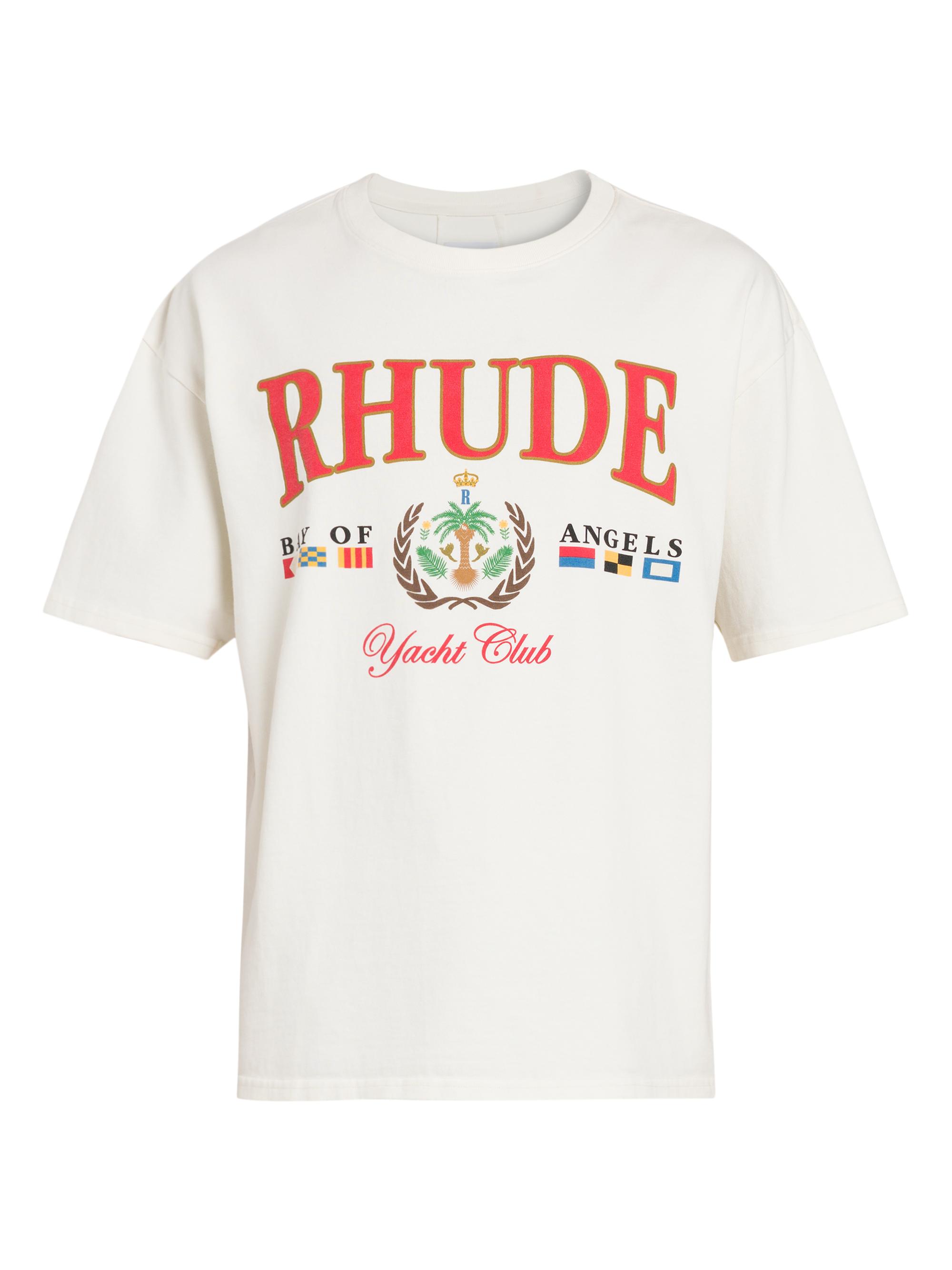 Rhude Men's Bay of Angels Yacht T-Shirt - Vintage White