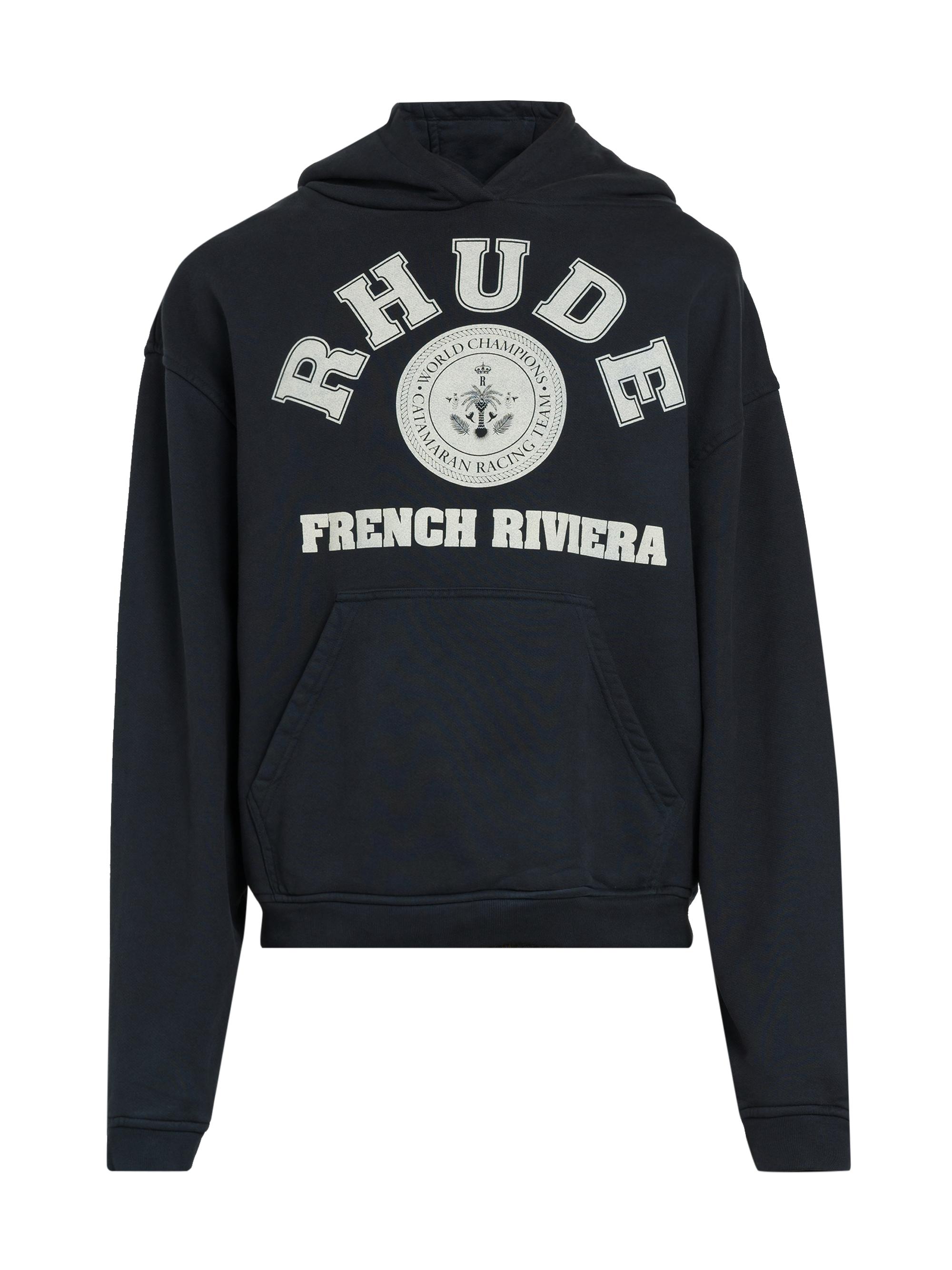 Rhude Men's French Riviera Cotton Hoodie - Vintage Black