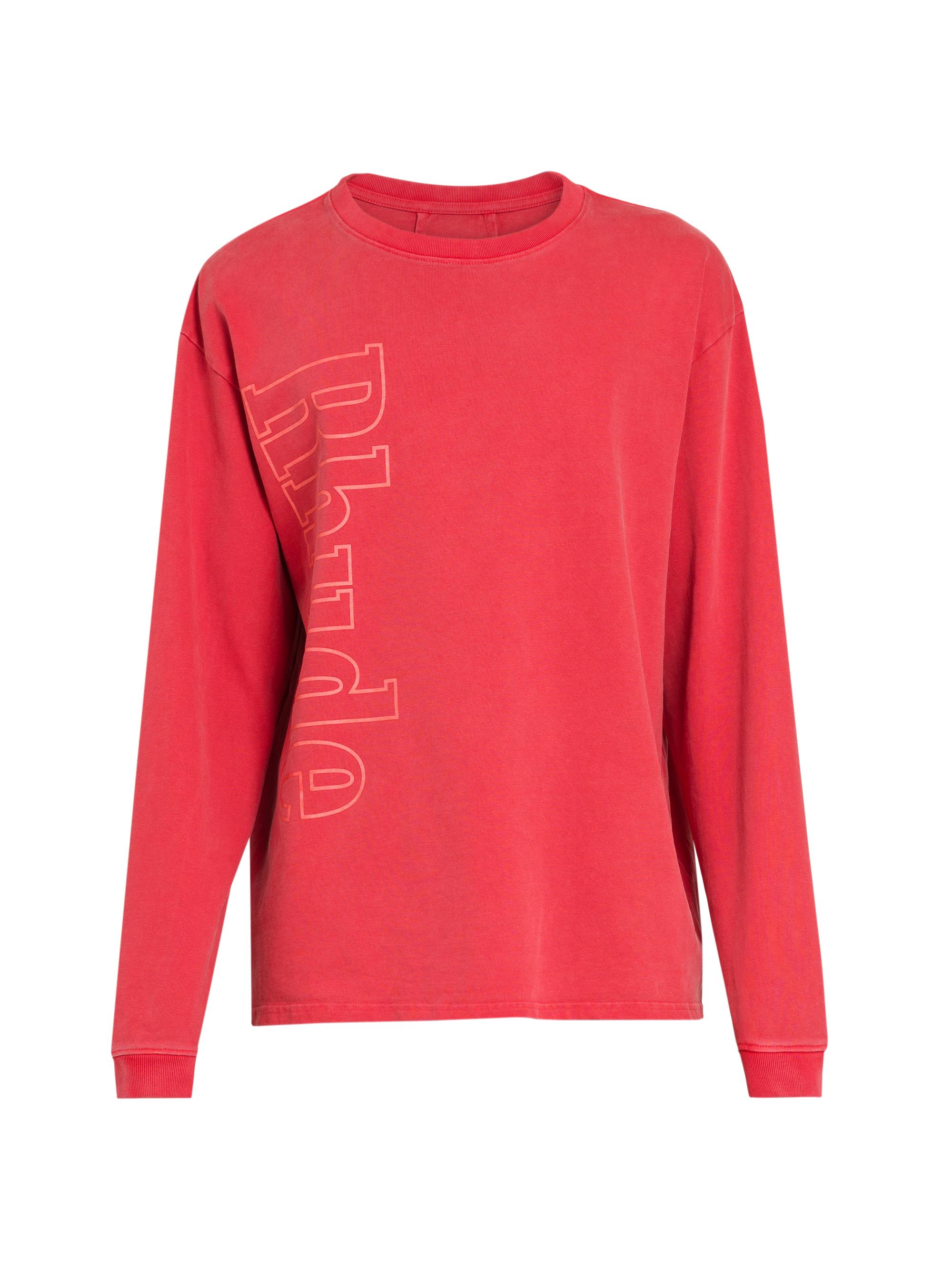 Rhude Men's Logo Long-Sleeve Cotton T-Shirt - Vintage Red