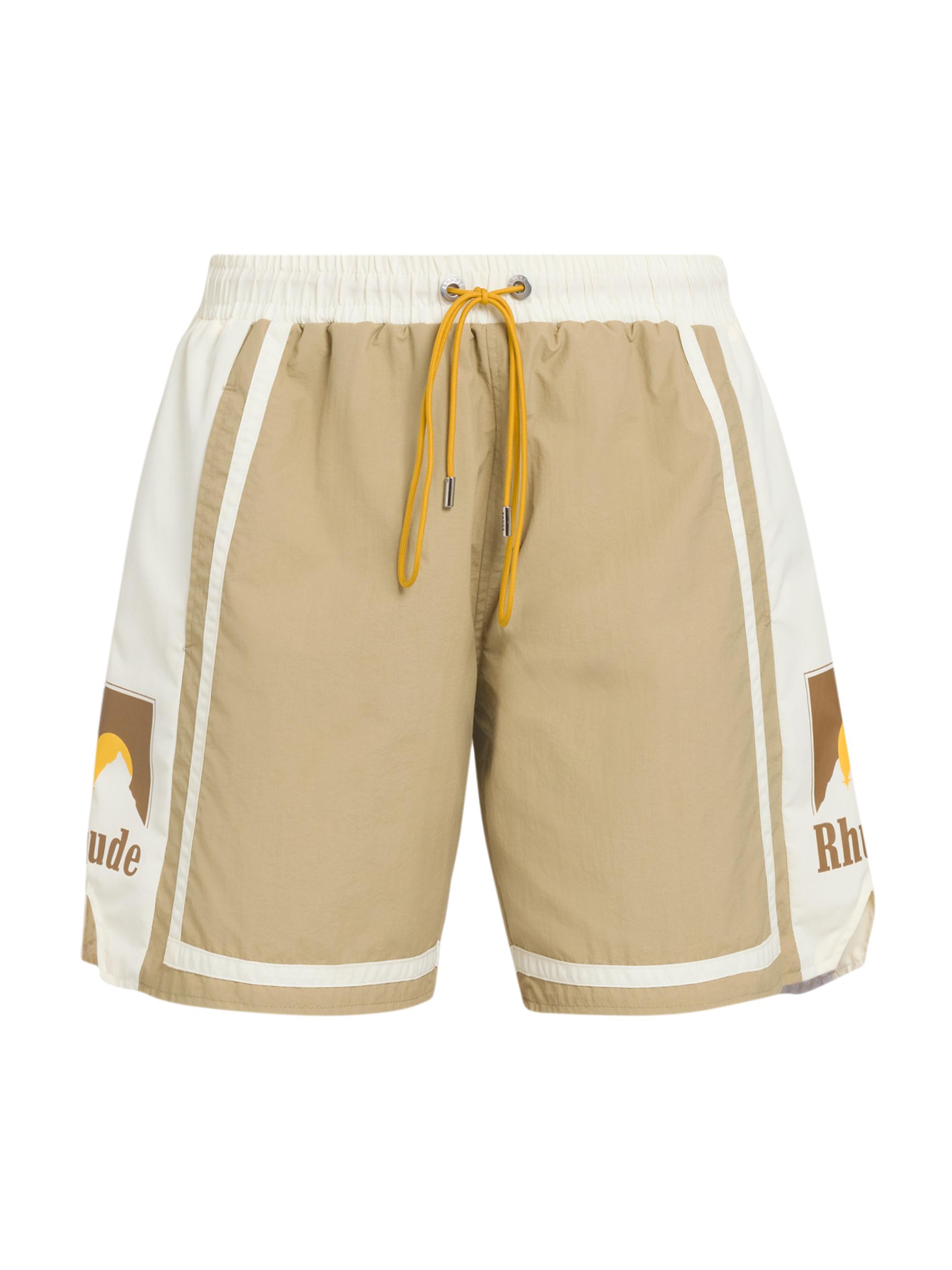 Rhude Men's Moonlight Nylon Drawstring Shorts - Tan Off White