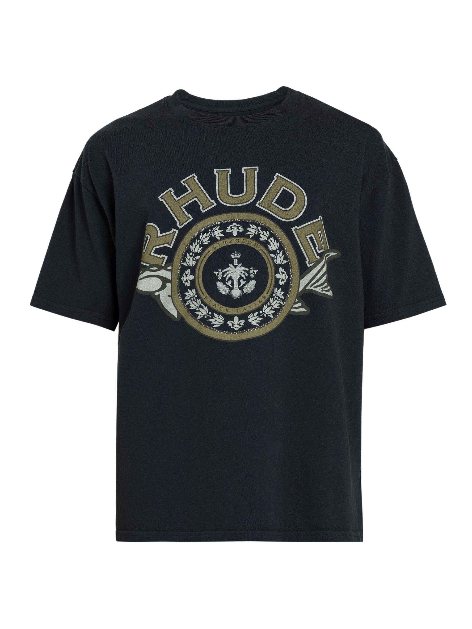 Rhude Men's Black Caviar Graphic Cotton T-Shirt - Vintage Black