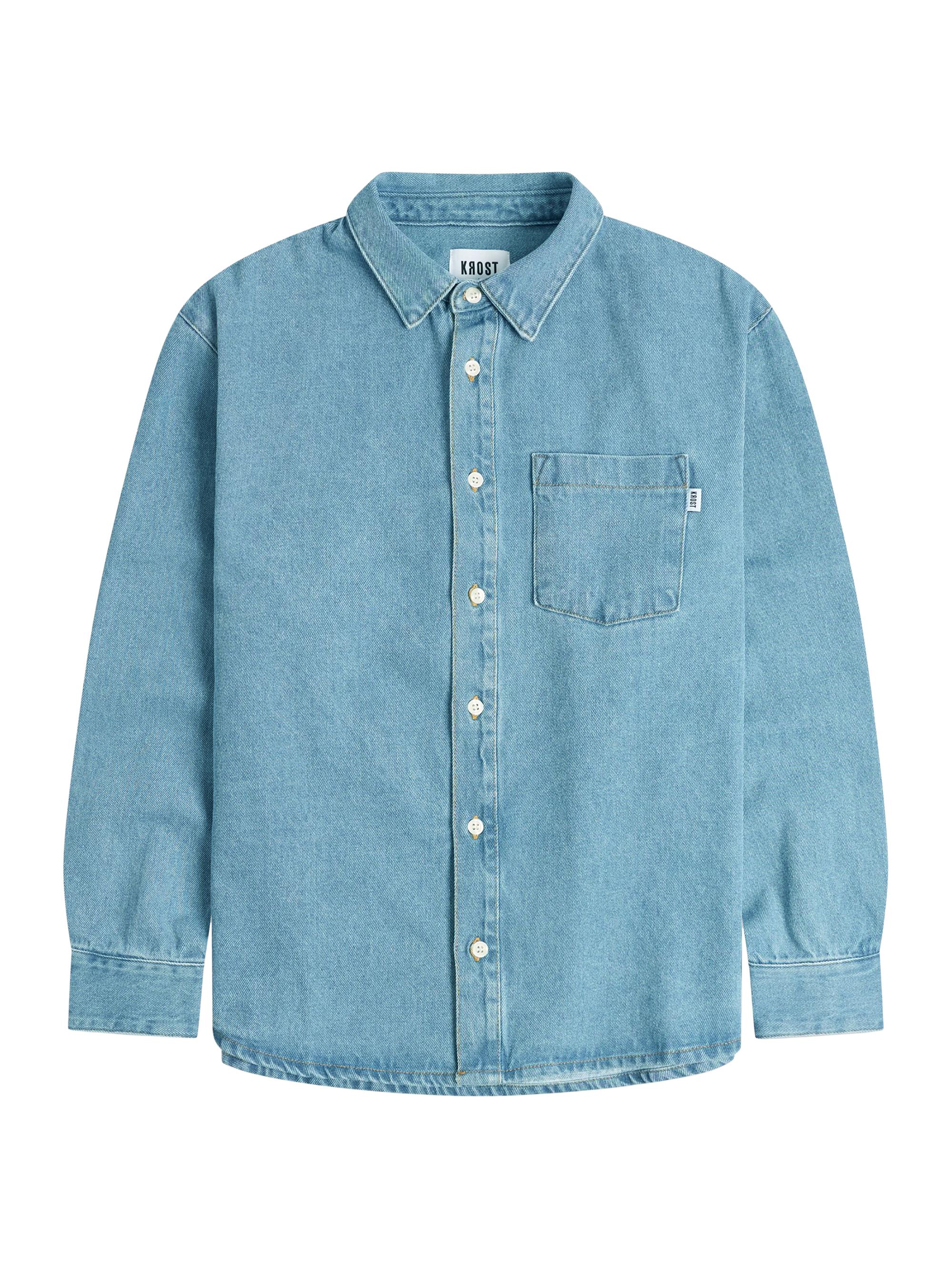 Krost Men's Mid Stone Denim Shirt - Medium Wash