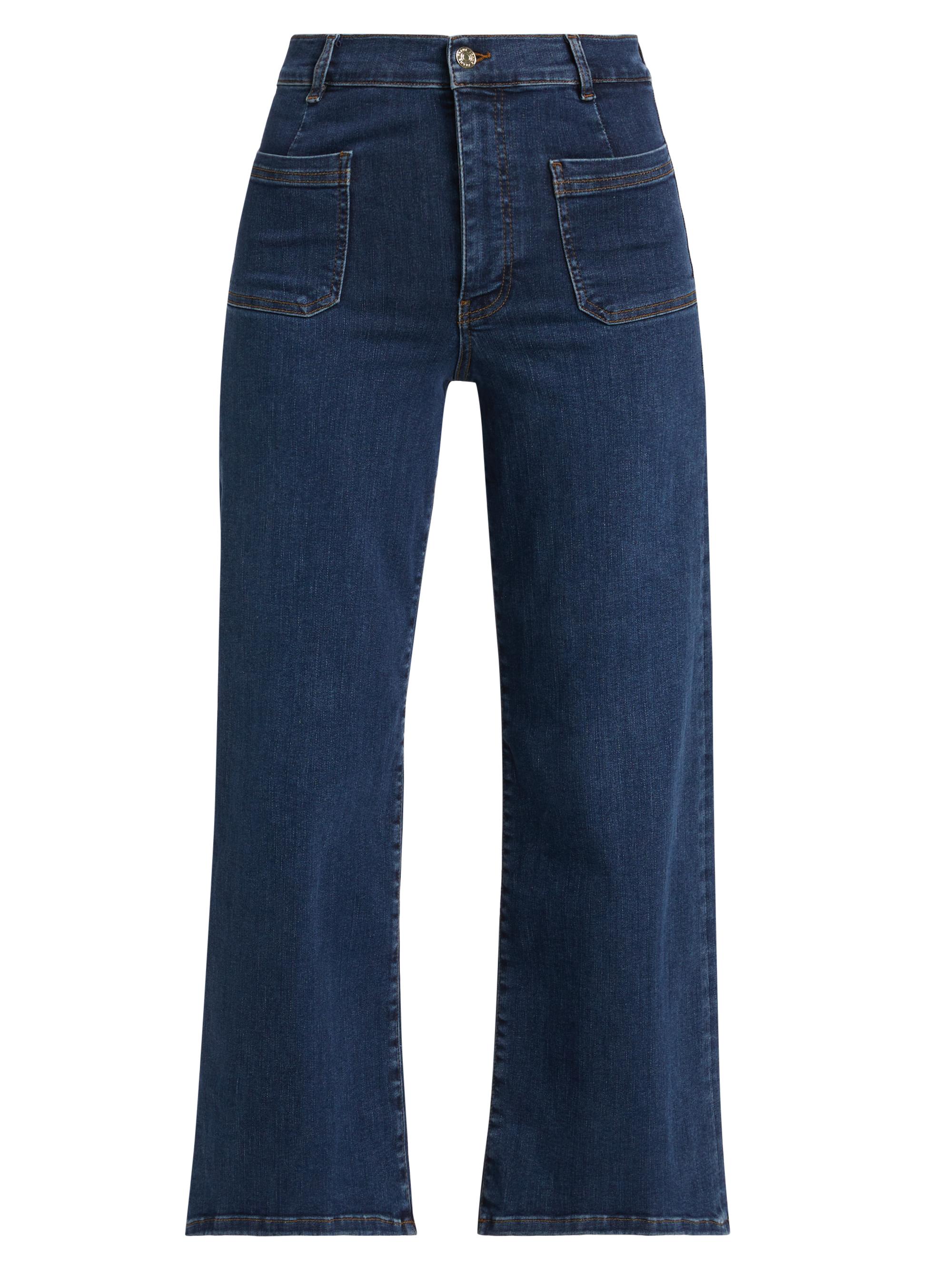 Frame Trapunto Denim High-Rise Straight-Leg Jeans | Saks