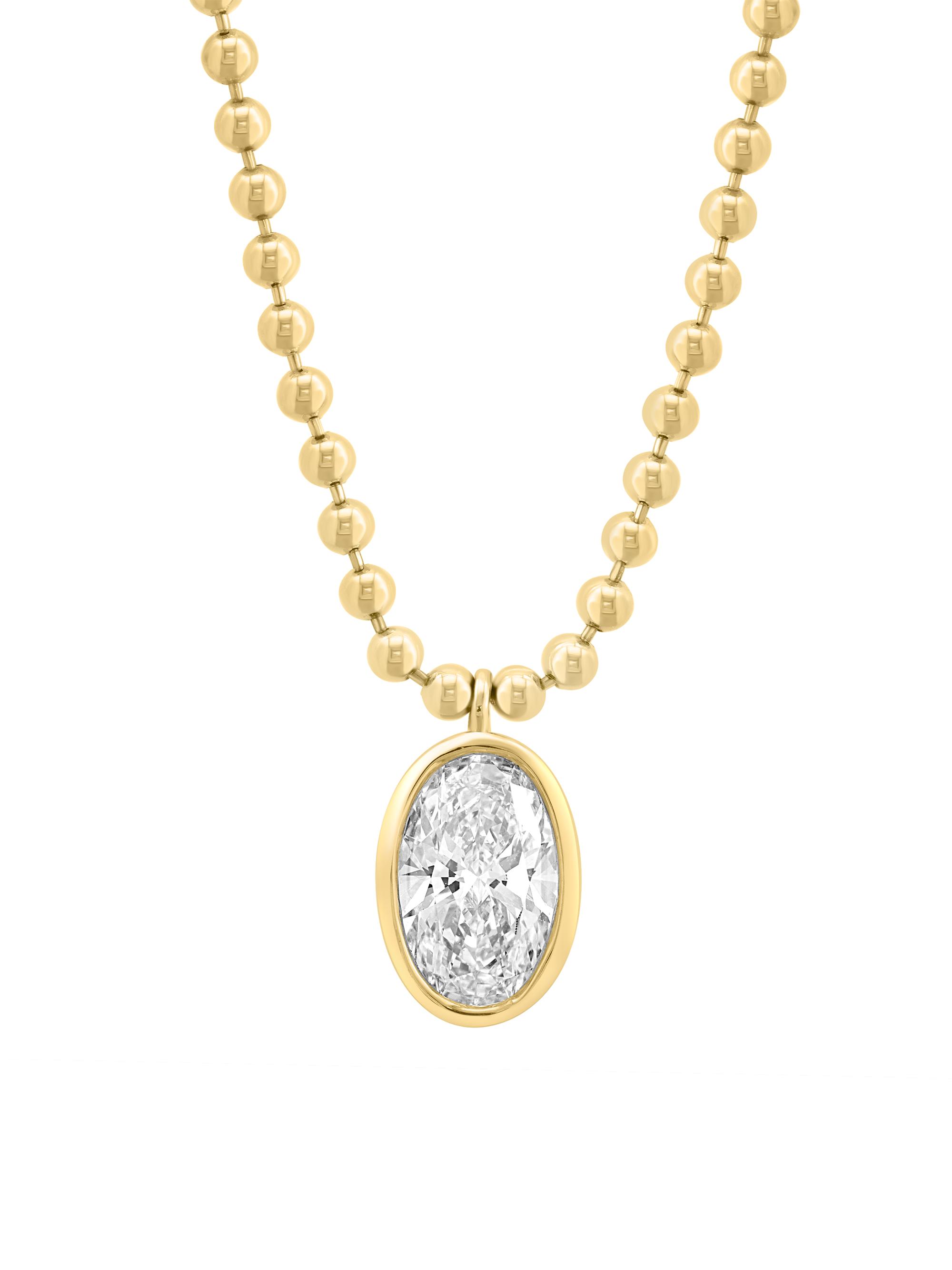 Saks Fifth Avenue Collection Women's 14K Yellow Gold & 1.0 TCW Oval Lab-Grown Diamond Necklace - Yellow Gold
