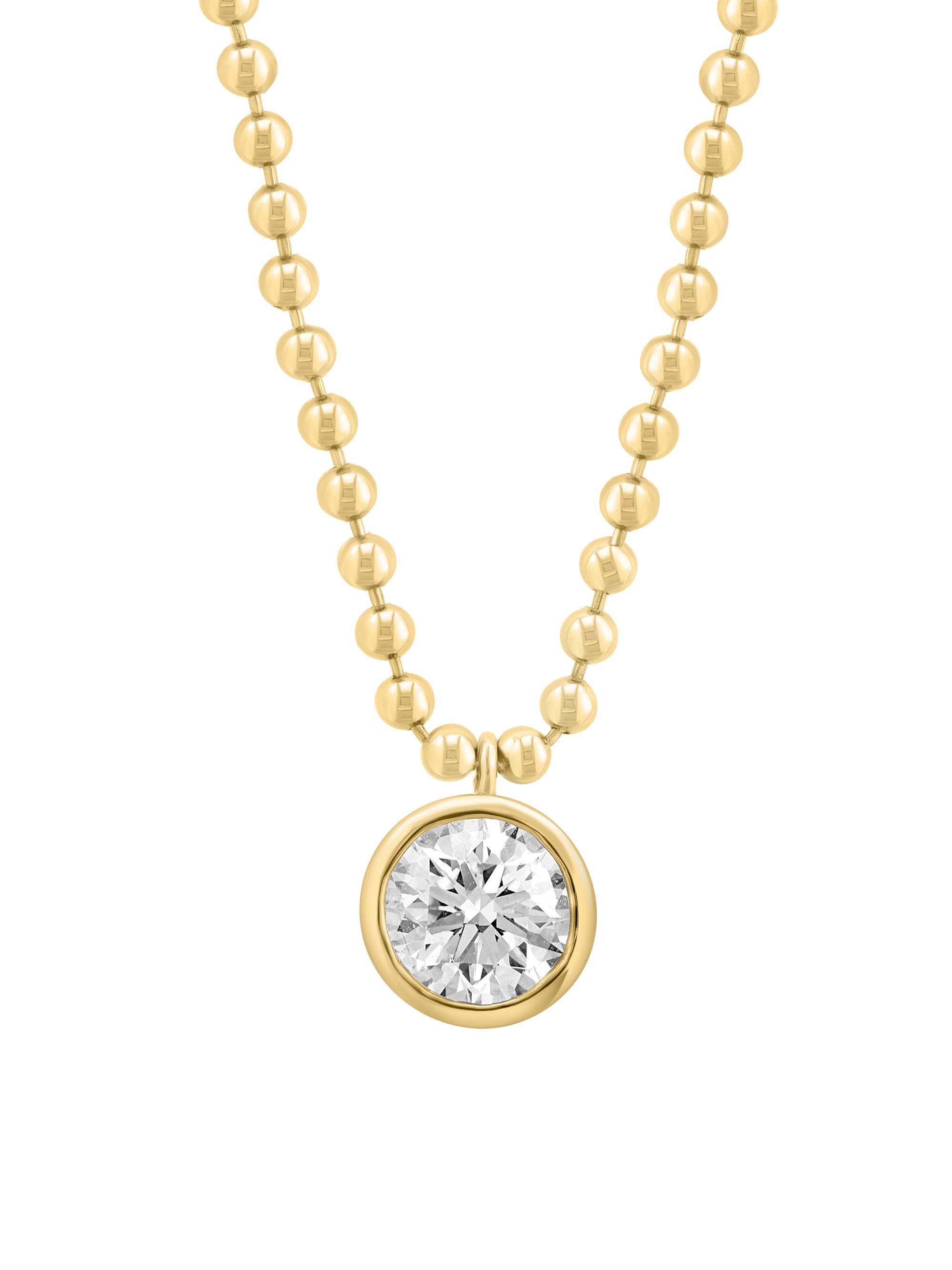 Saks Fifth Avenue Collection Women's 14K Yellow Gold & 1.00 TCW Round Lab-Grown Diamond Pendant Necklace - Yellow Gold