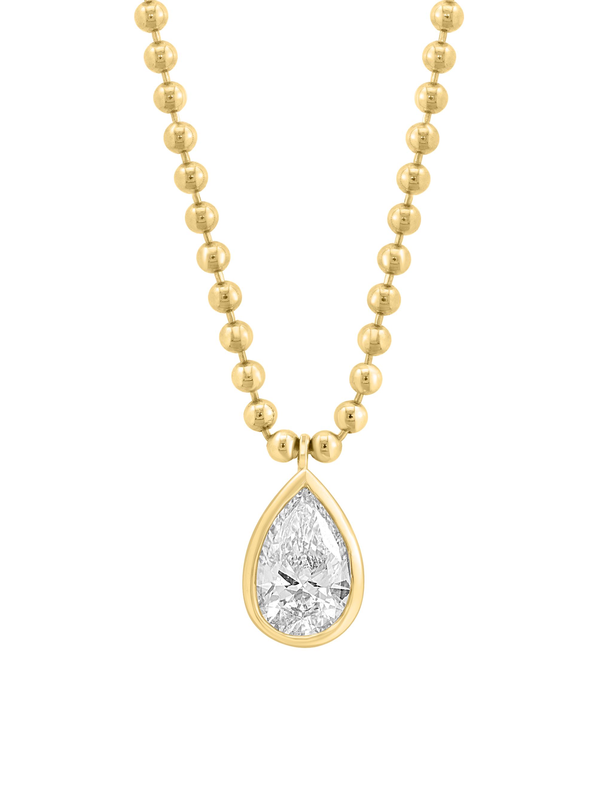 Saks Fifth Avenue Collection Women's 14K Yellow Gold & 1.00 TCW Pear-Cut Lab-Grown Diamond Necklace - Yellow Gold