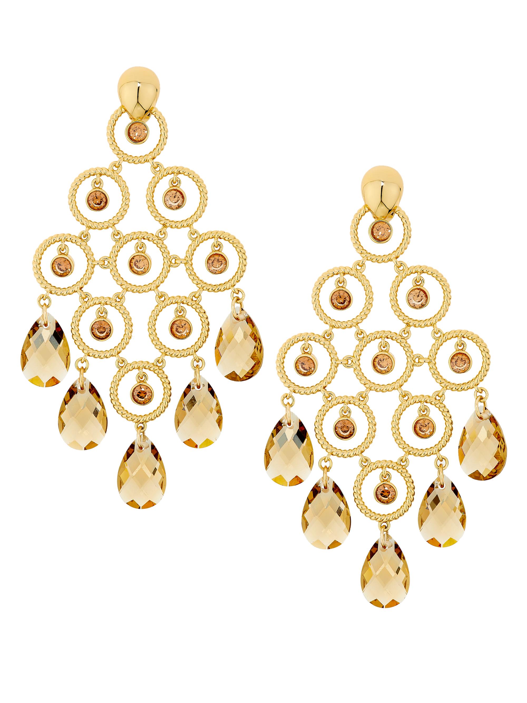 Ramy Brook Women's Chandelier Hailie Goldtone & Cubic Zirconia Earrings - Black Diamond