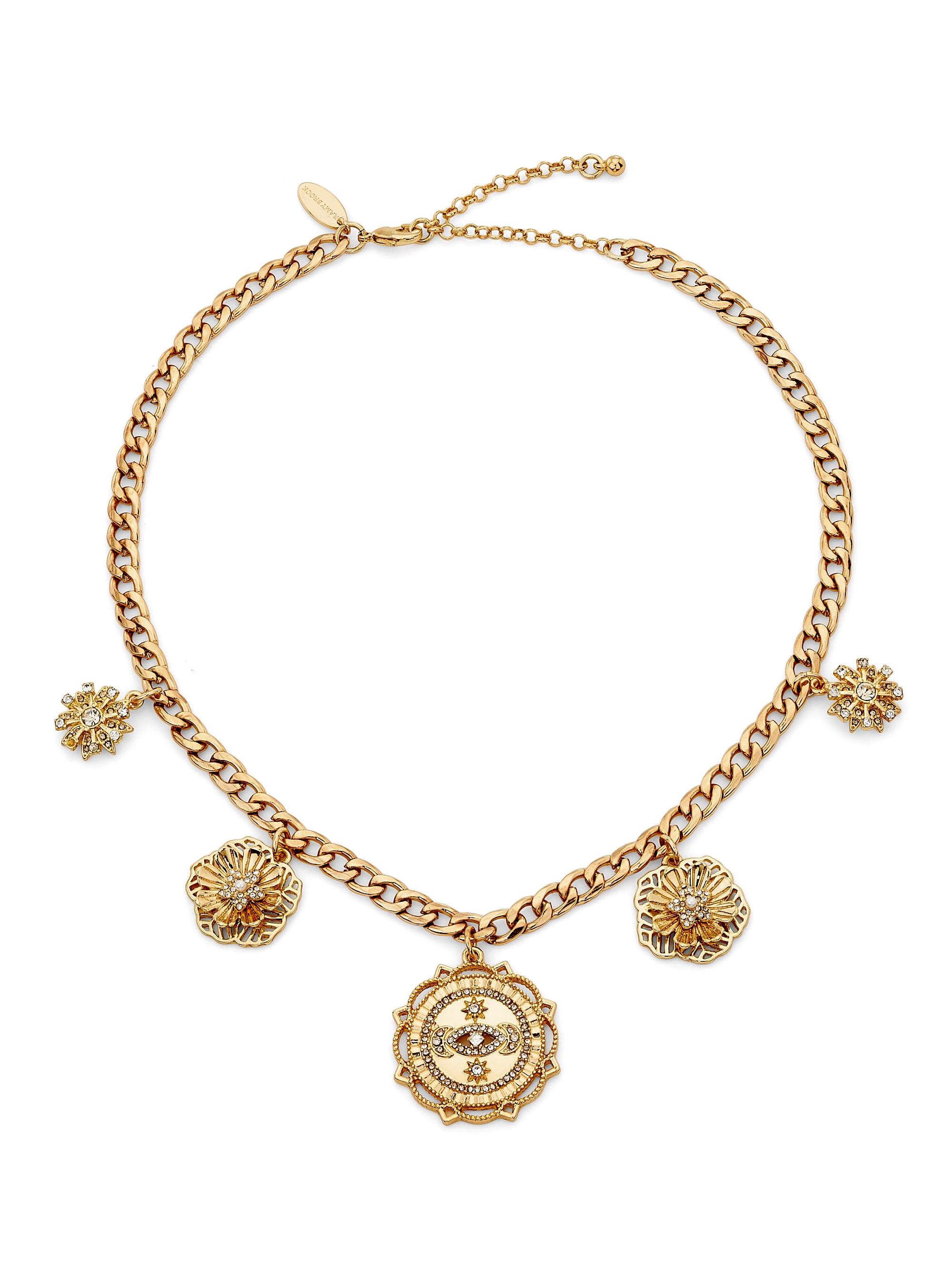 Ramy Brook Women's Miles Goldtone, Cubic Zirconia & Imitation Pearl Celestial Medallion Necklace - Gold