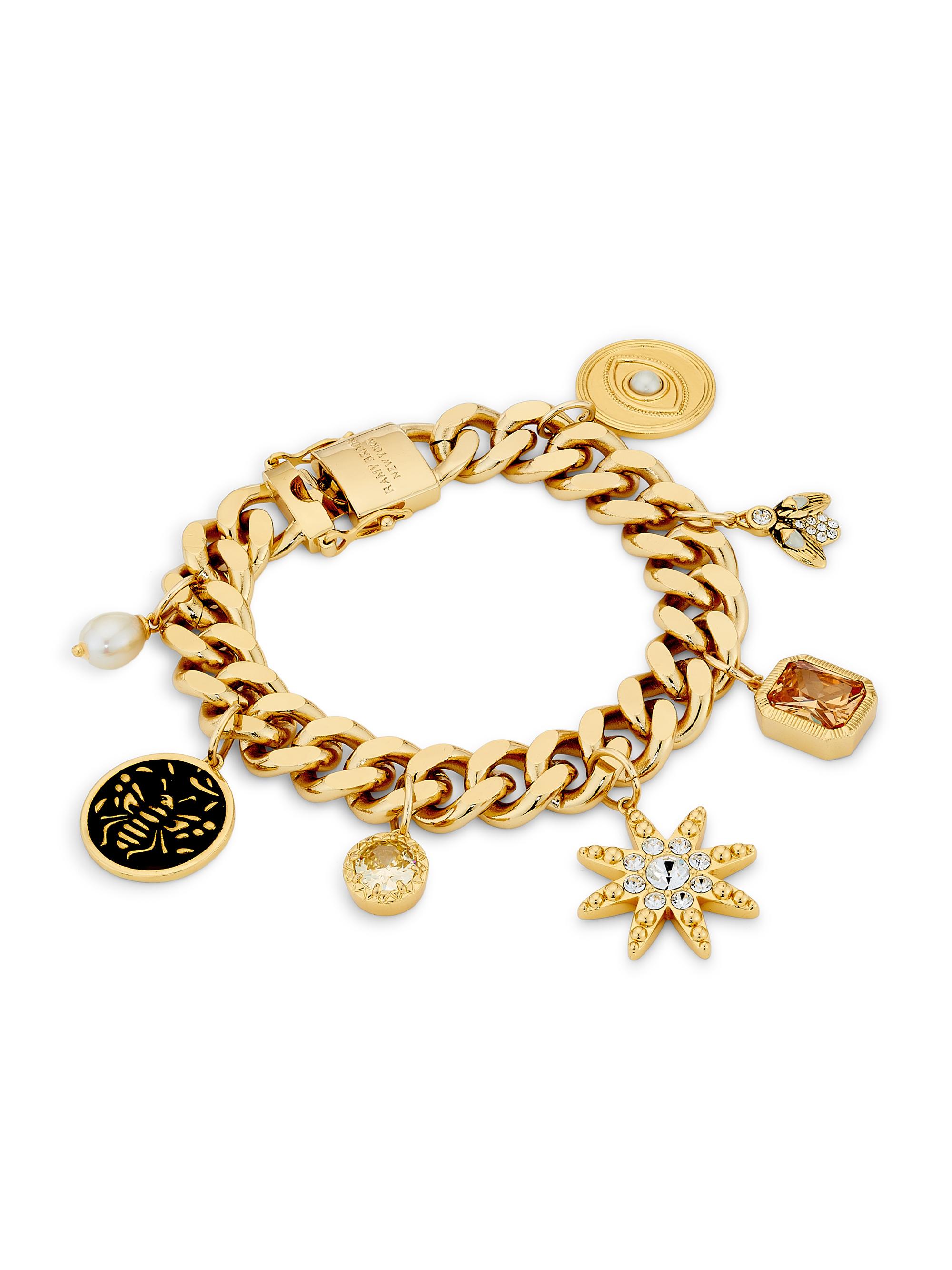 Ramy Brook Women's Charm Emmi Goldtone, Freshwater Pearl & Cubic Zirconia Bracelet - Gold