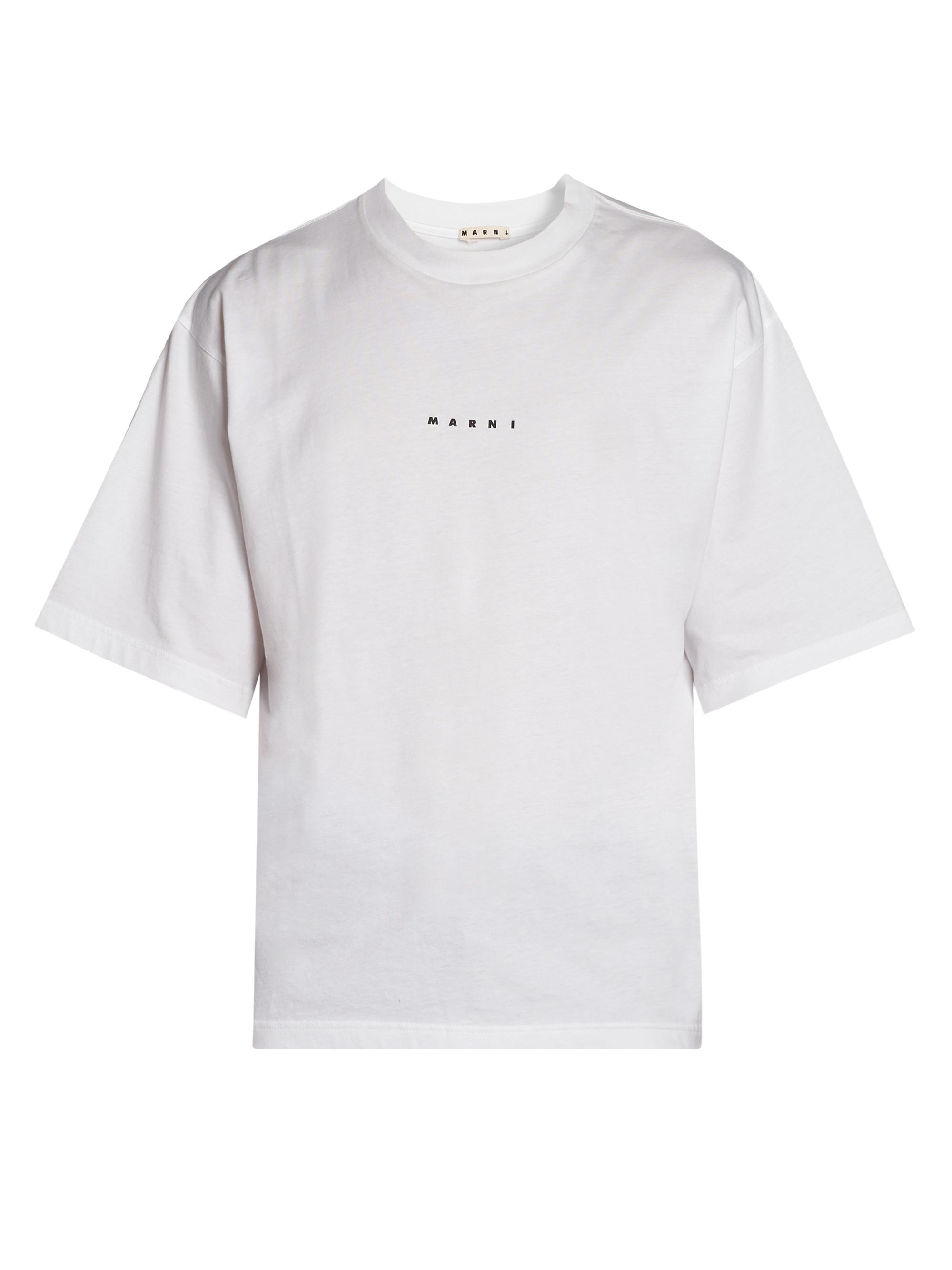 Marni Men's Micro-Logo Crewneck T-Shirt - Lily White