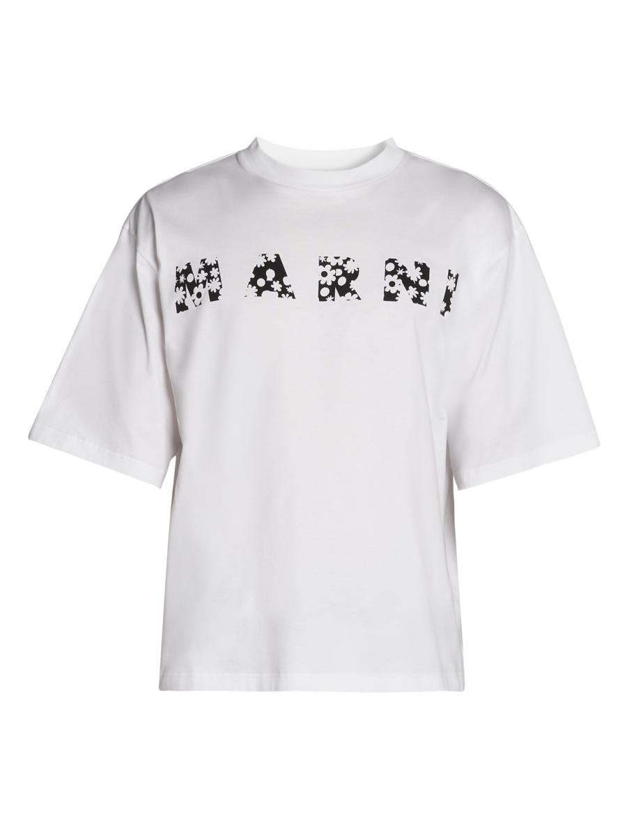 Marni Poppy Fields Printed Logo Cotton T-Shirt | Saks Fifth