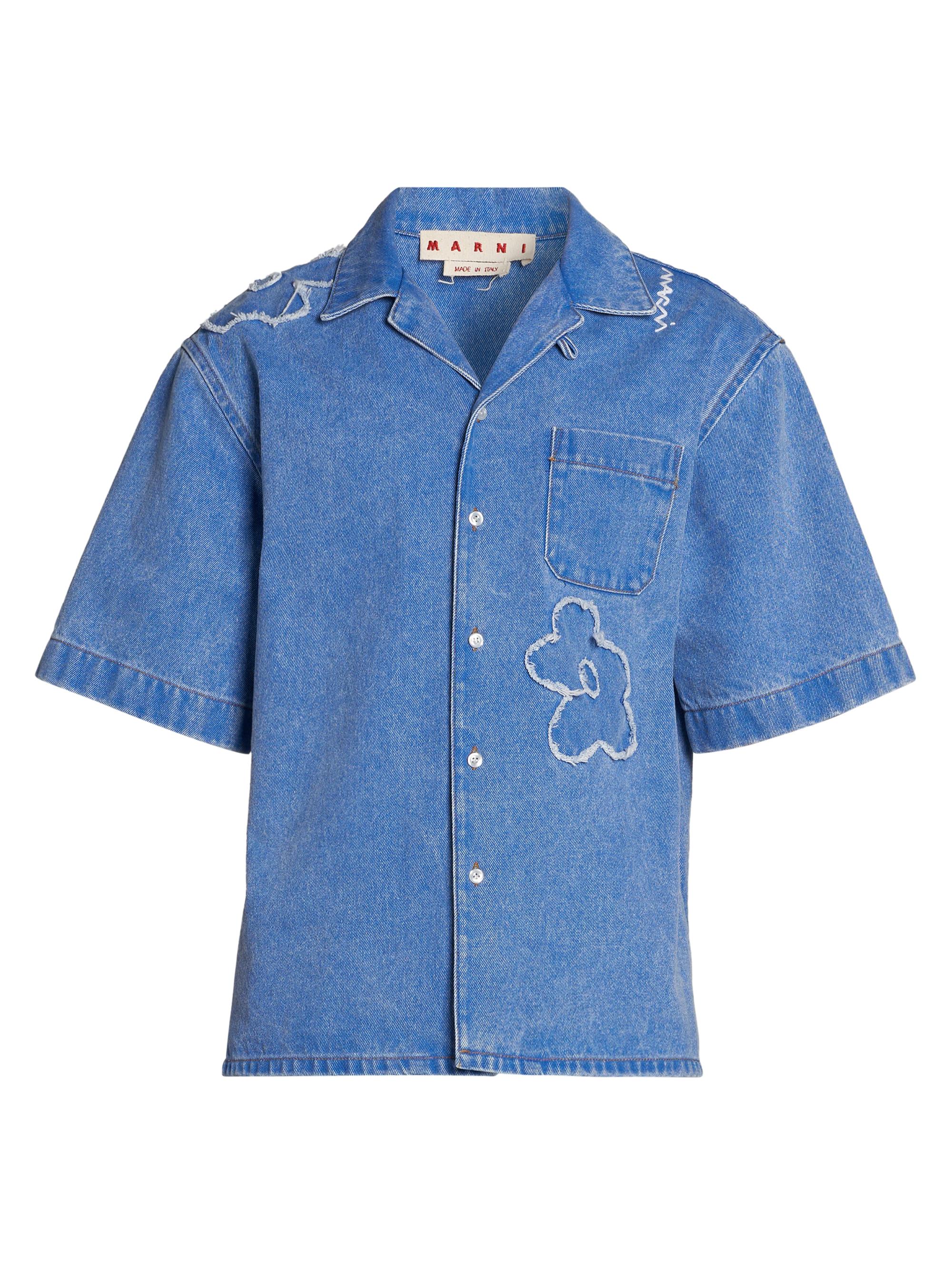 トップス Bowling Shirt - Bird Embroidery Denim ENGINEERED GARMENTS